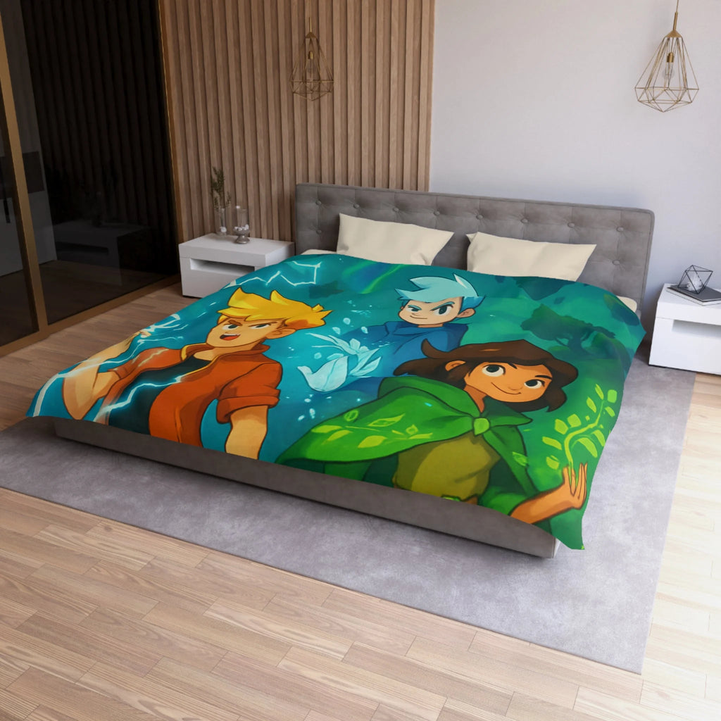 Housse de Couette Microfibre Design Artistique Moderne Décoration Chambre Confort Premium
