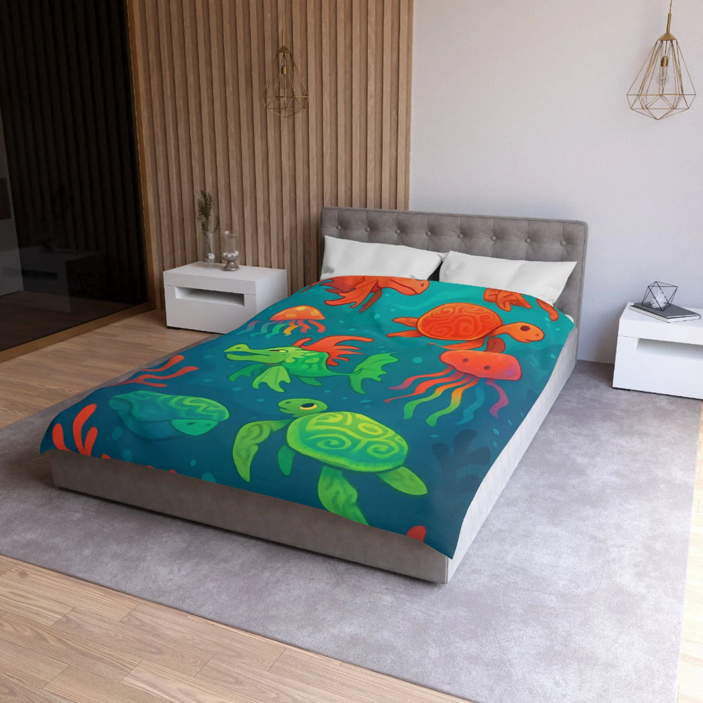 Housse de Couette Microfibre Illustration Unique Design Moderne Décoration Intérieure Raffinée