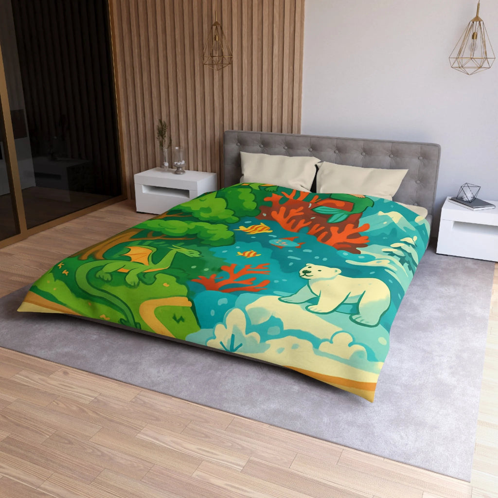 Housse de Couette Microfibre Design Artistique Moderne Décoration Chambre Confort Premium