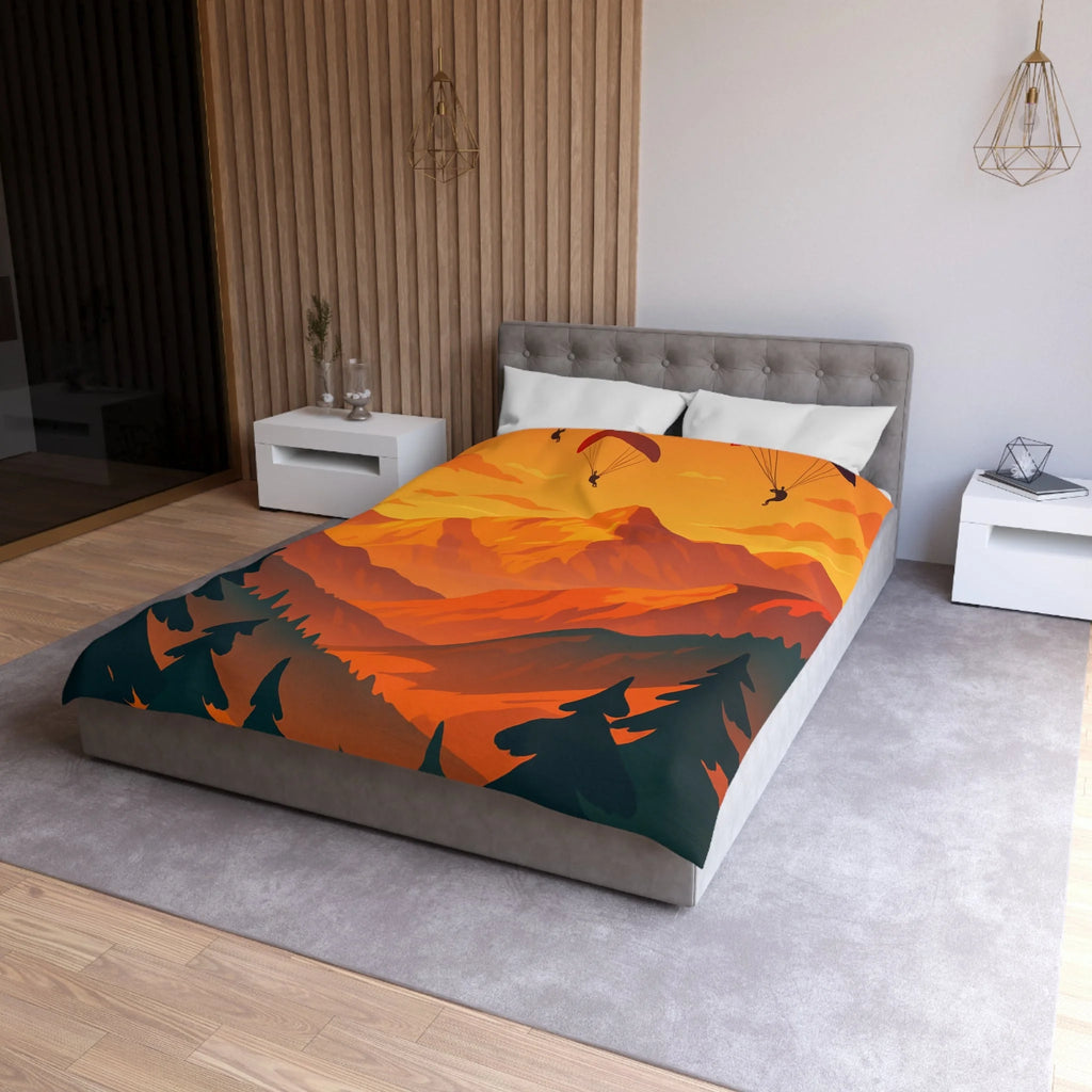 Housse de Couette Microfibre Design Artistique Moderne Décoration Chambre Confort Premium
