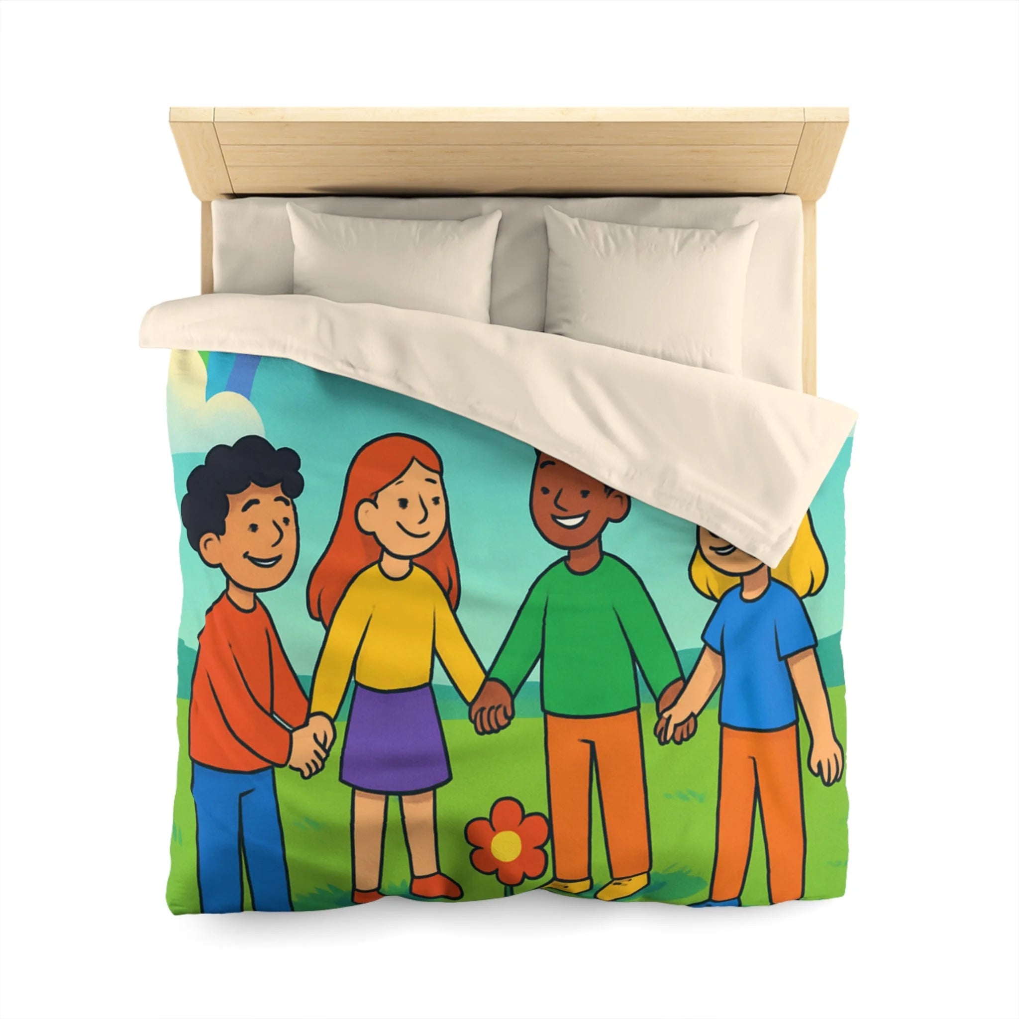 Housse de Couette Microfibre Illustration Unique Design Moderne Décoration Intérieure Raffinée