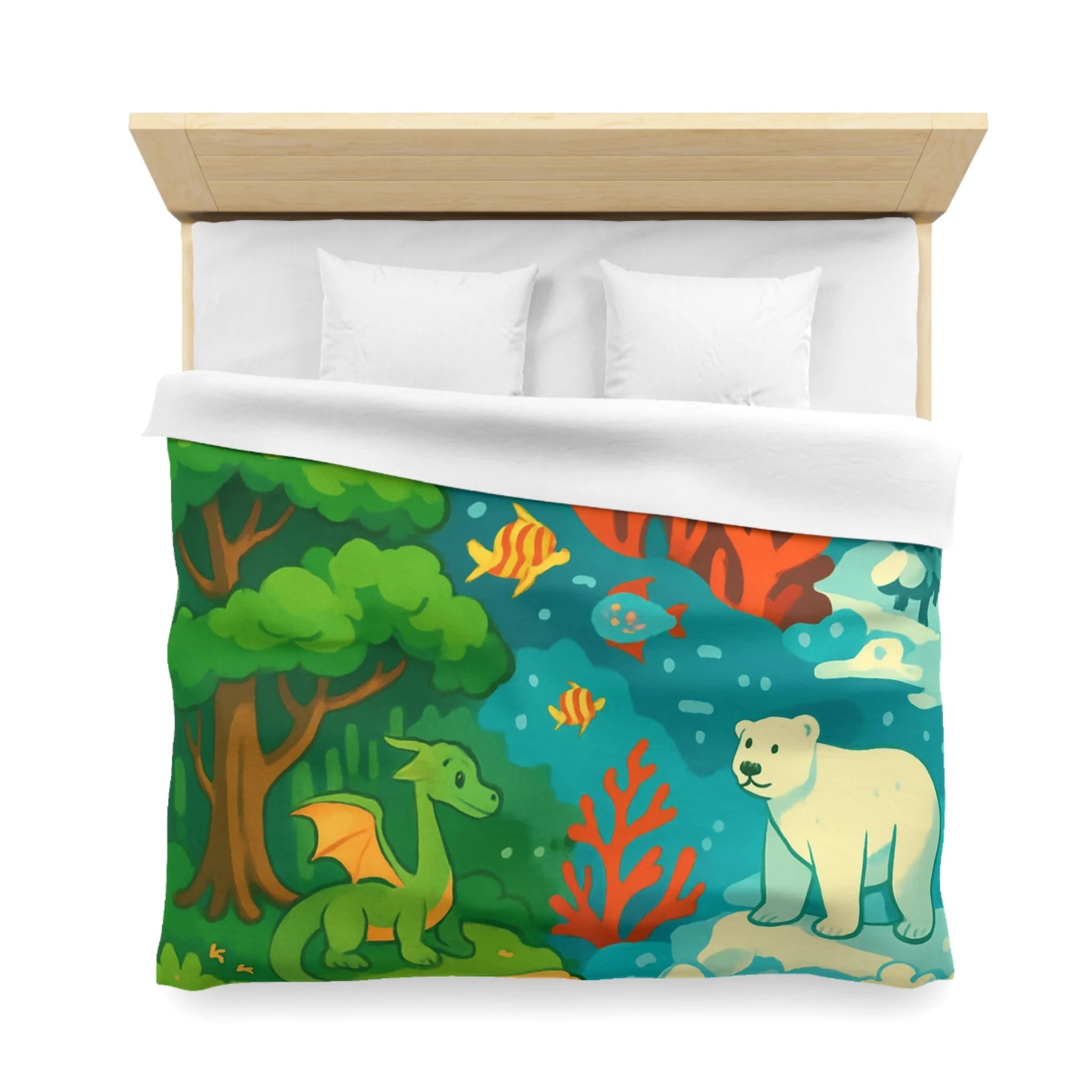 Housse de Couette Microfibre Design Artistique Moderne Décoration Chambre Confort Premium