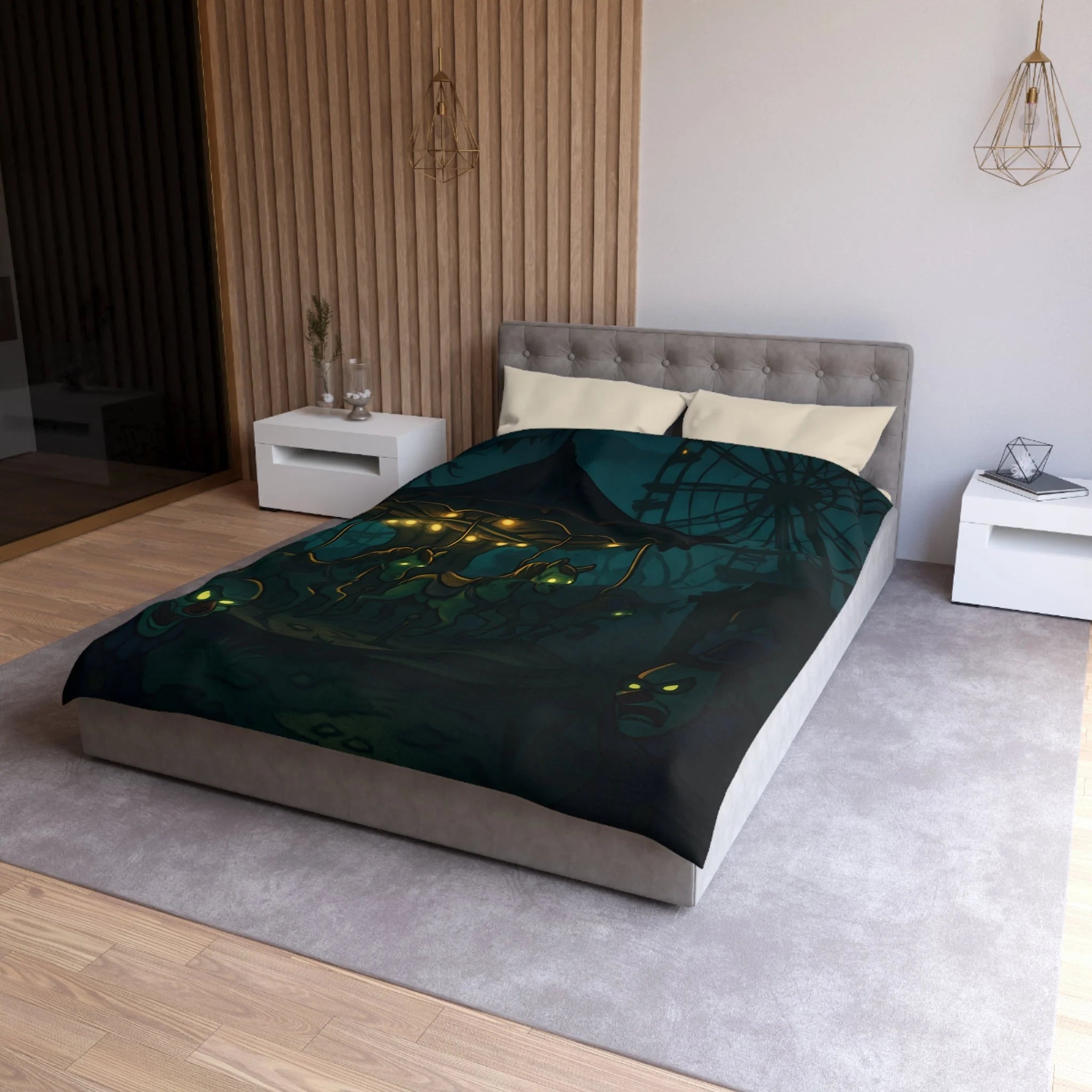 Housse de Couette Microfibre Design Artistique Moderne Décoration Chambre Confort Premium
