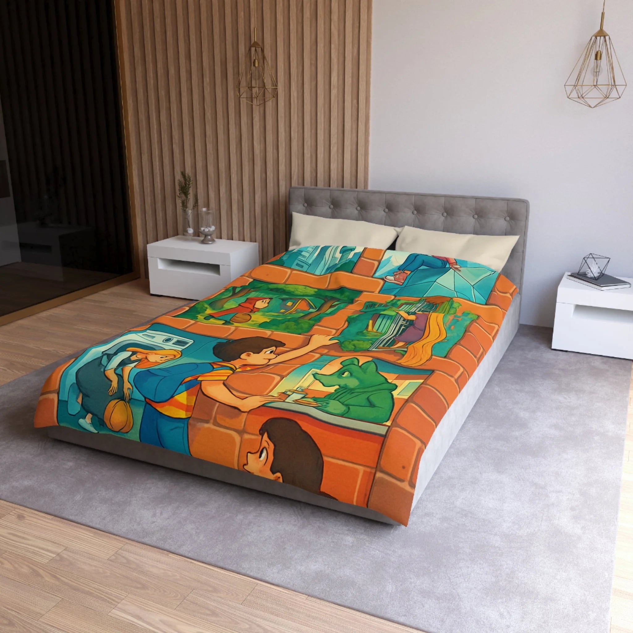 Housse de Couette Microfibre Création Artistique Moderne Design Exclusif Décoration Chambre
