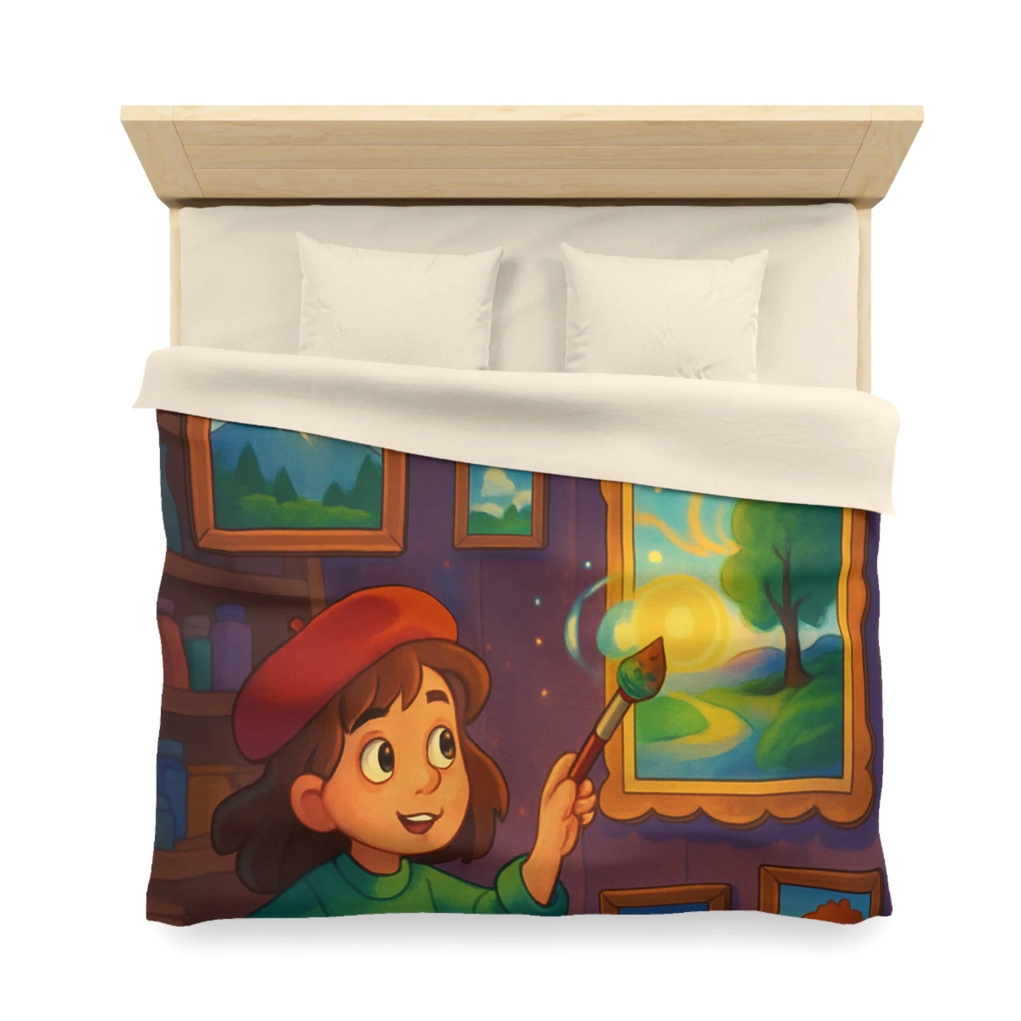 Housse de Couette Microfibre Illustration Unique Design Moderne Décoration Intérieure Raffinée