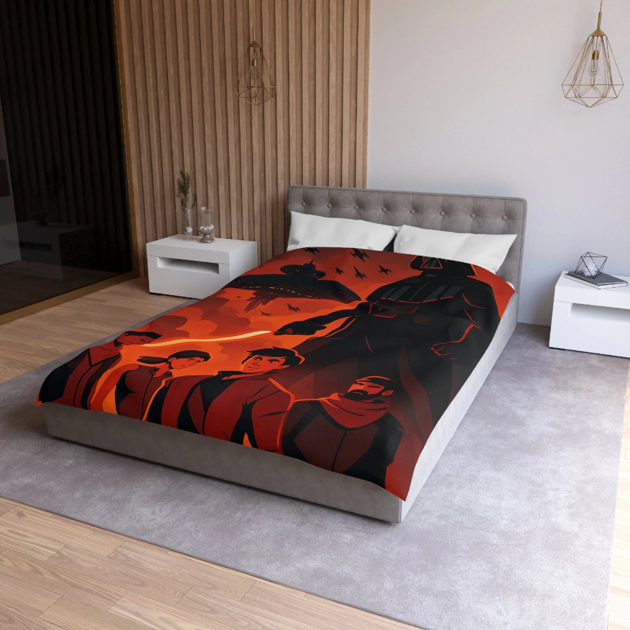 Housse de Couette Microfibre Motif Créatif Original Style Contemporain Chambre Élégante