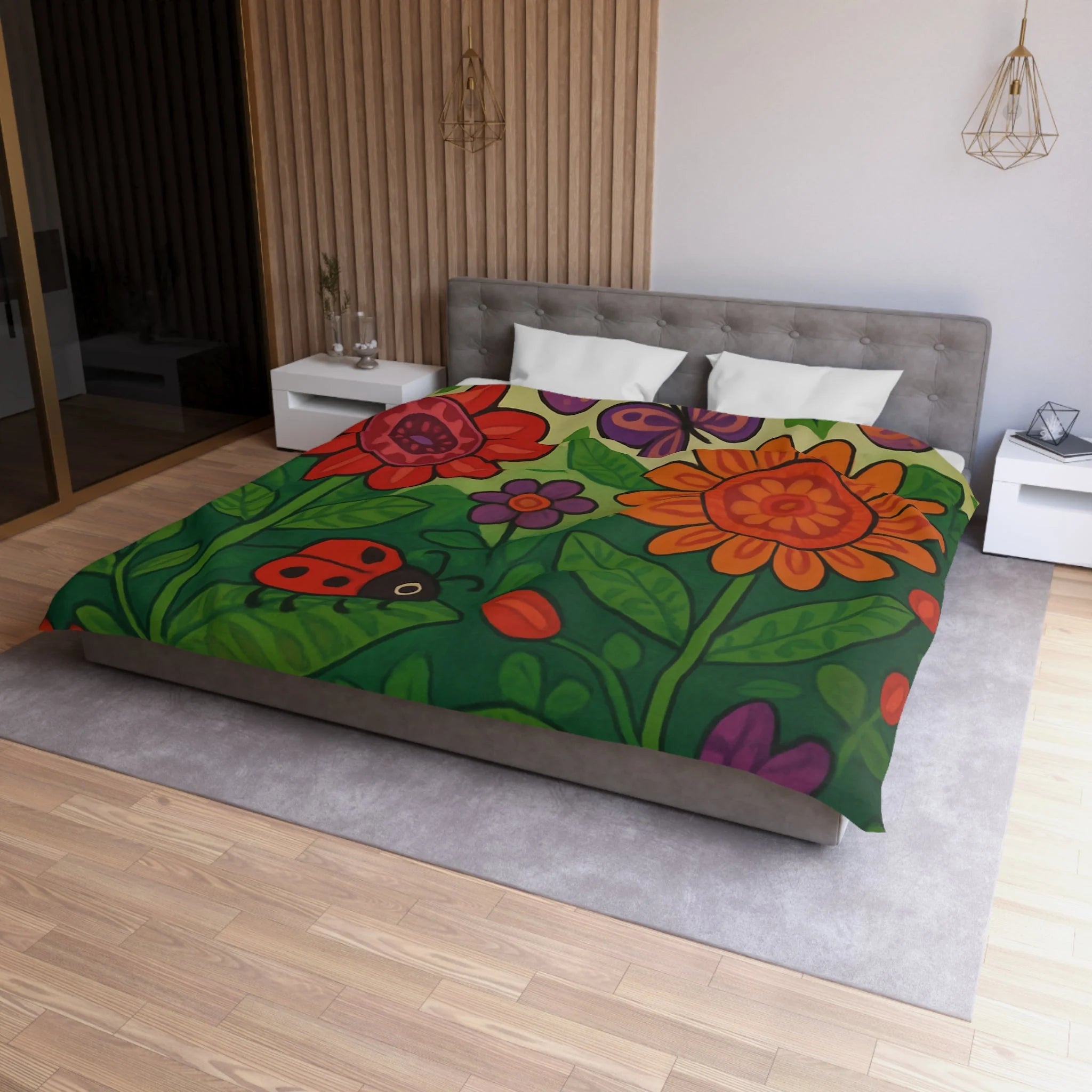 Housse de Couette Microfibre Design Artistique Moderne Décoration Chambre Confort Premium
