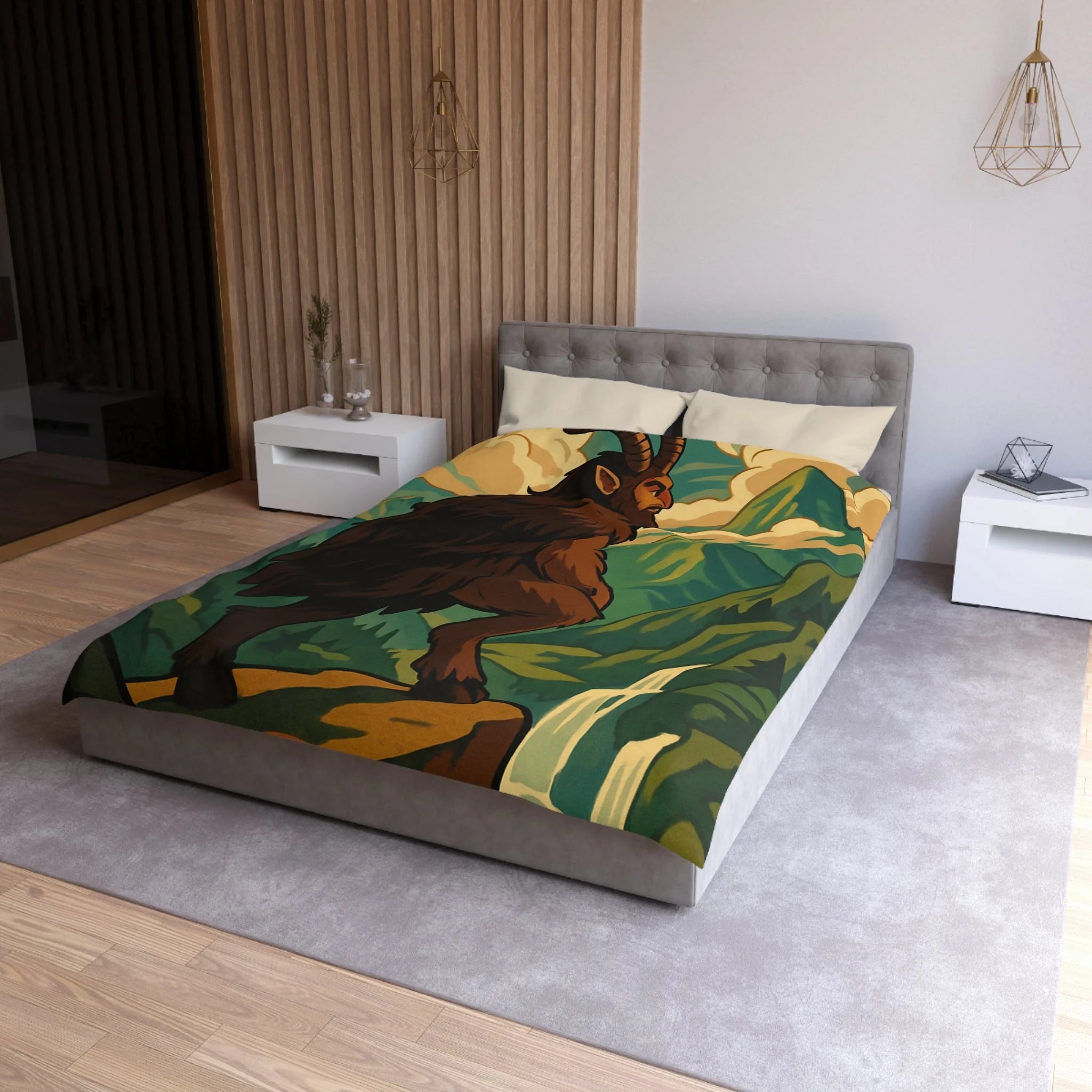 Housse de Couette Microfibre Design Artistique Moderne Décoration Chambre Confort Premium