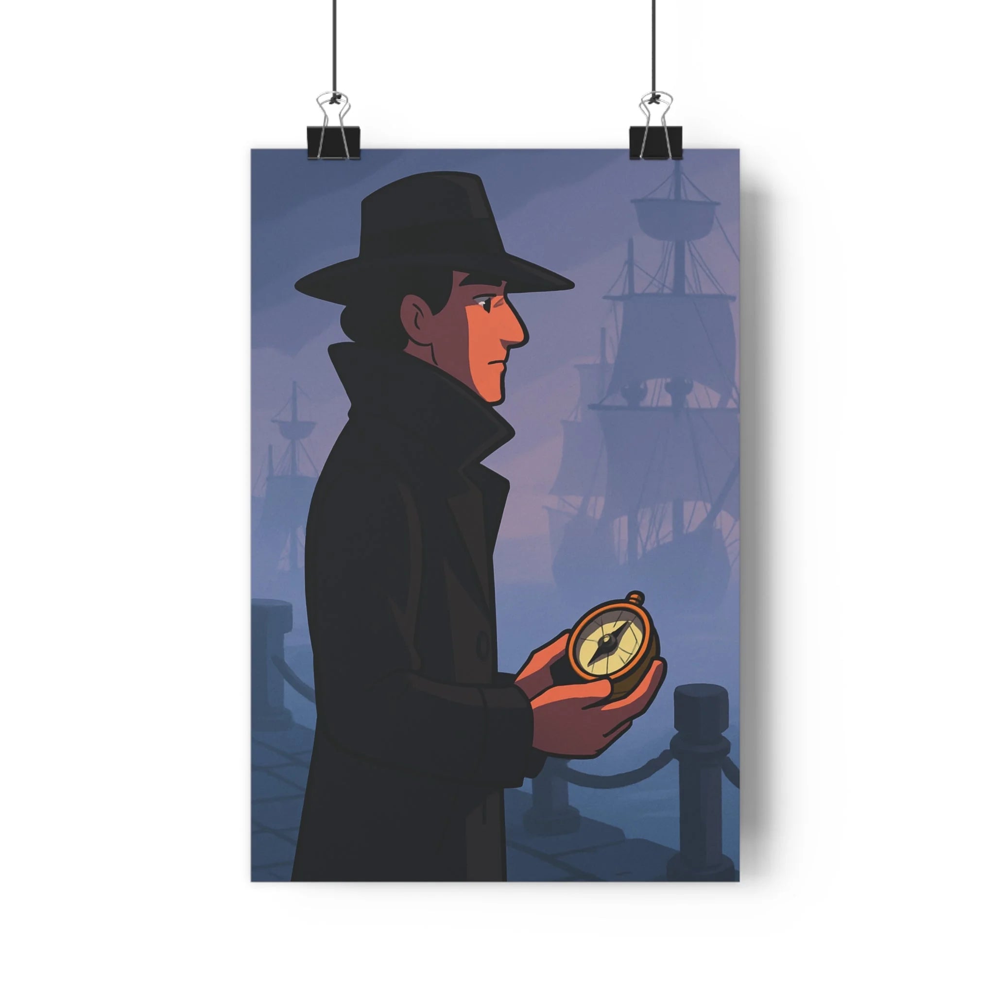 Poster décoratif rétrocartoon mystique sombre brumeux personnage bureau salon vintage aventure captivant 30x46 qualité