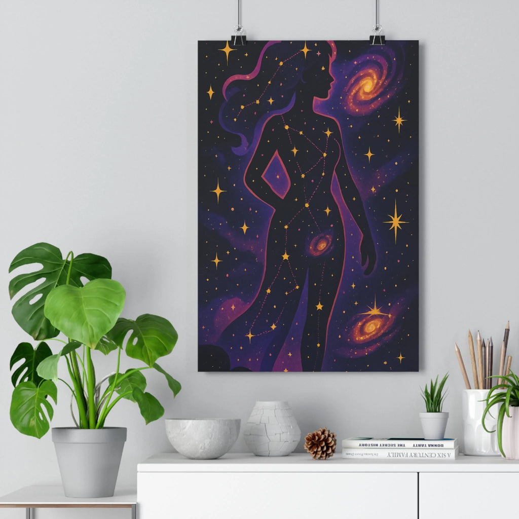 Poster décoratif cosmique violet orange mystique surréaliste moderne art salon chambre intérieur élégant qualité