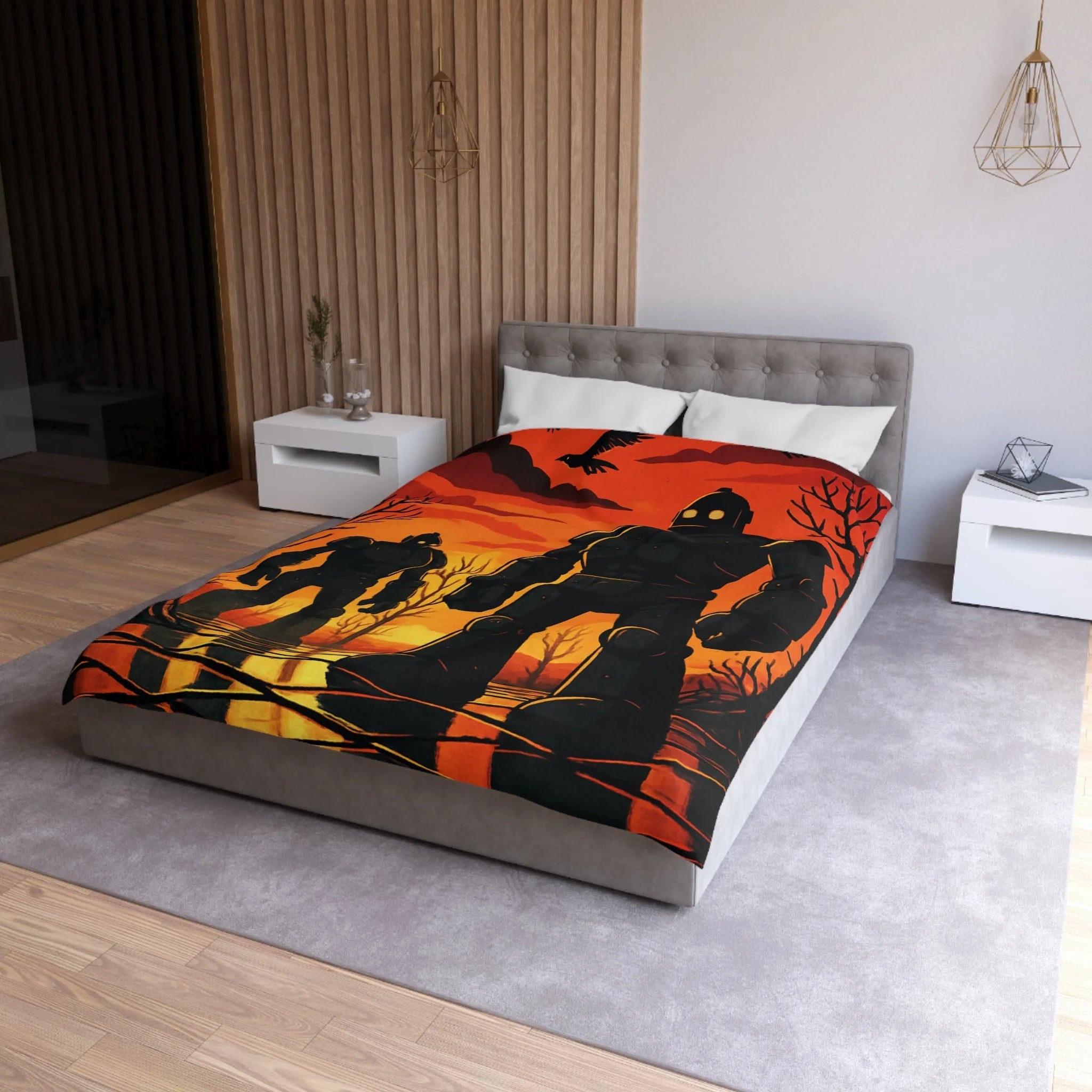 Housse de Couette Microfibre Motif Créatif Original Style Contemporain Chambre Élégante