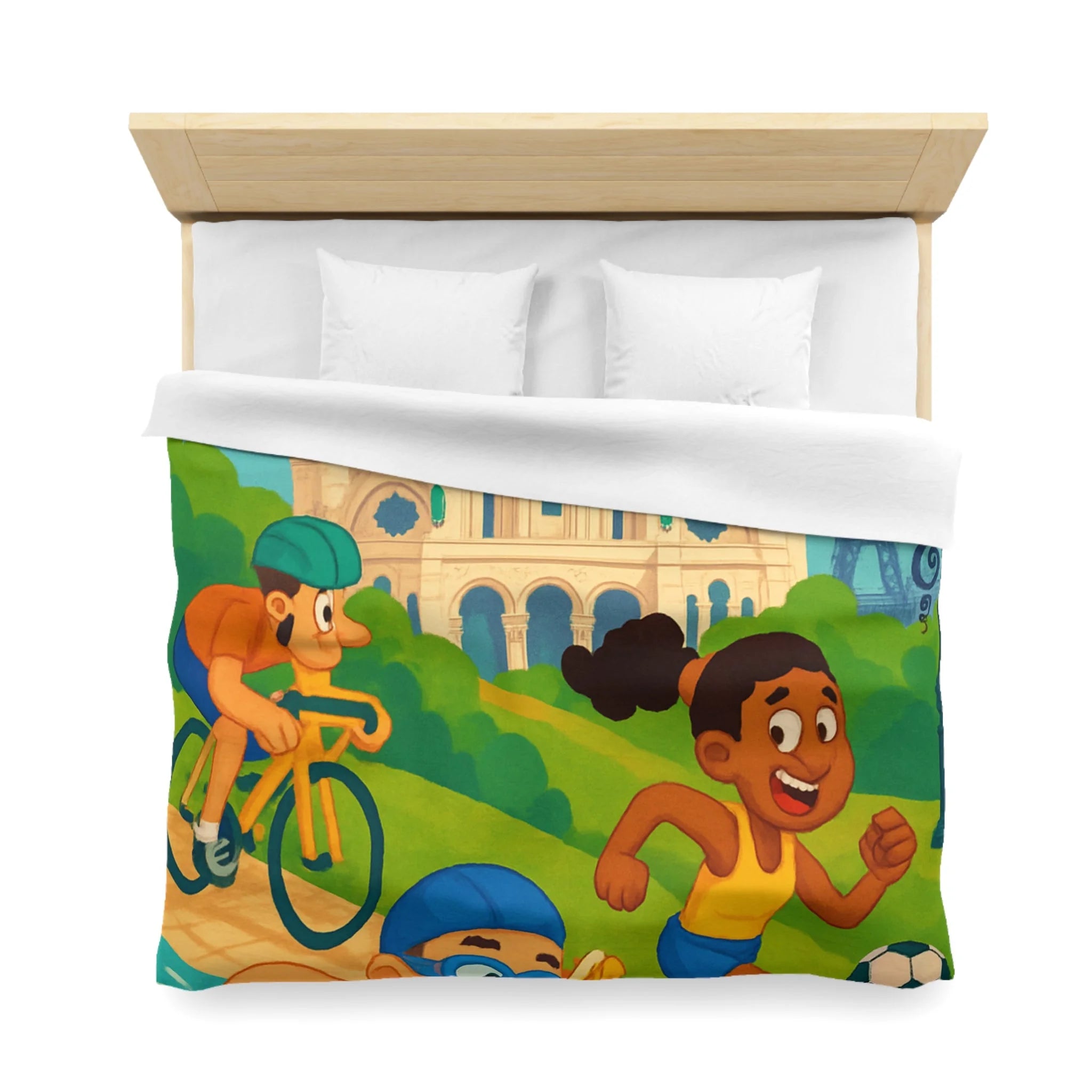 Housse de Couette Microfibre Illustration Unique Design Moderne Décoration Intérieure Raffinée