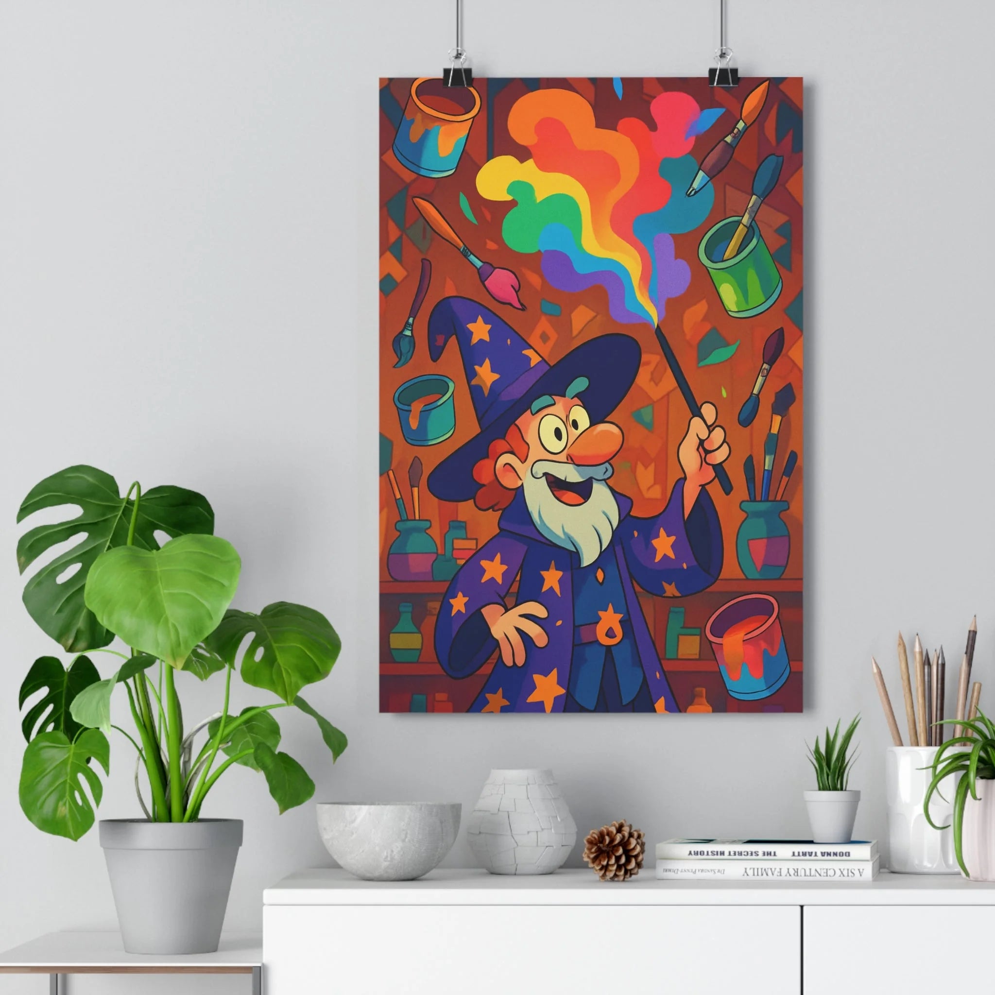 Poster décoratif anime joyeux fantastique multicolore magique salon chambre enfant vibrant tendance qualité qualité