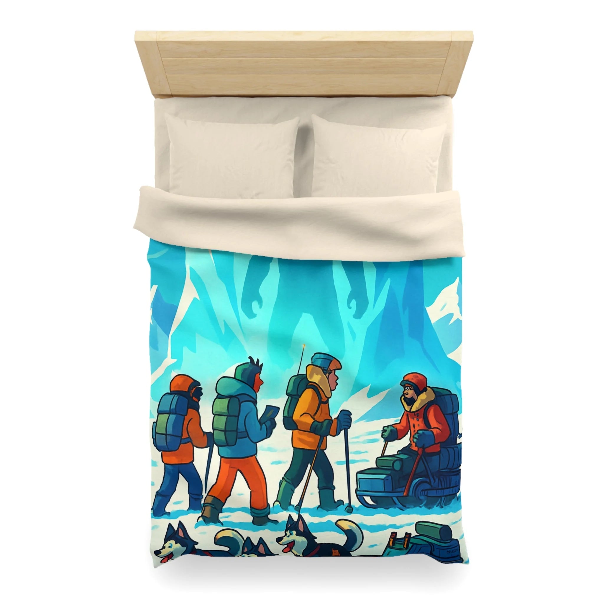 Housse de Couette Microfibre Illustration Unique Design Moderne Décoration Intérieure Raffinée