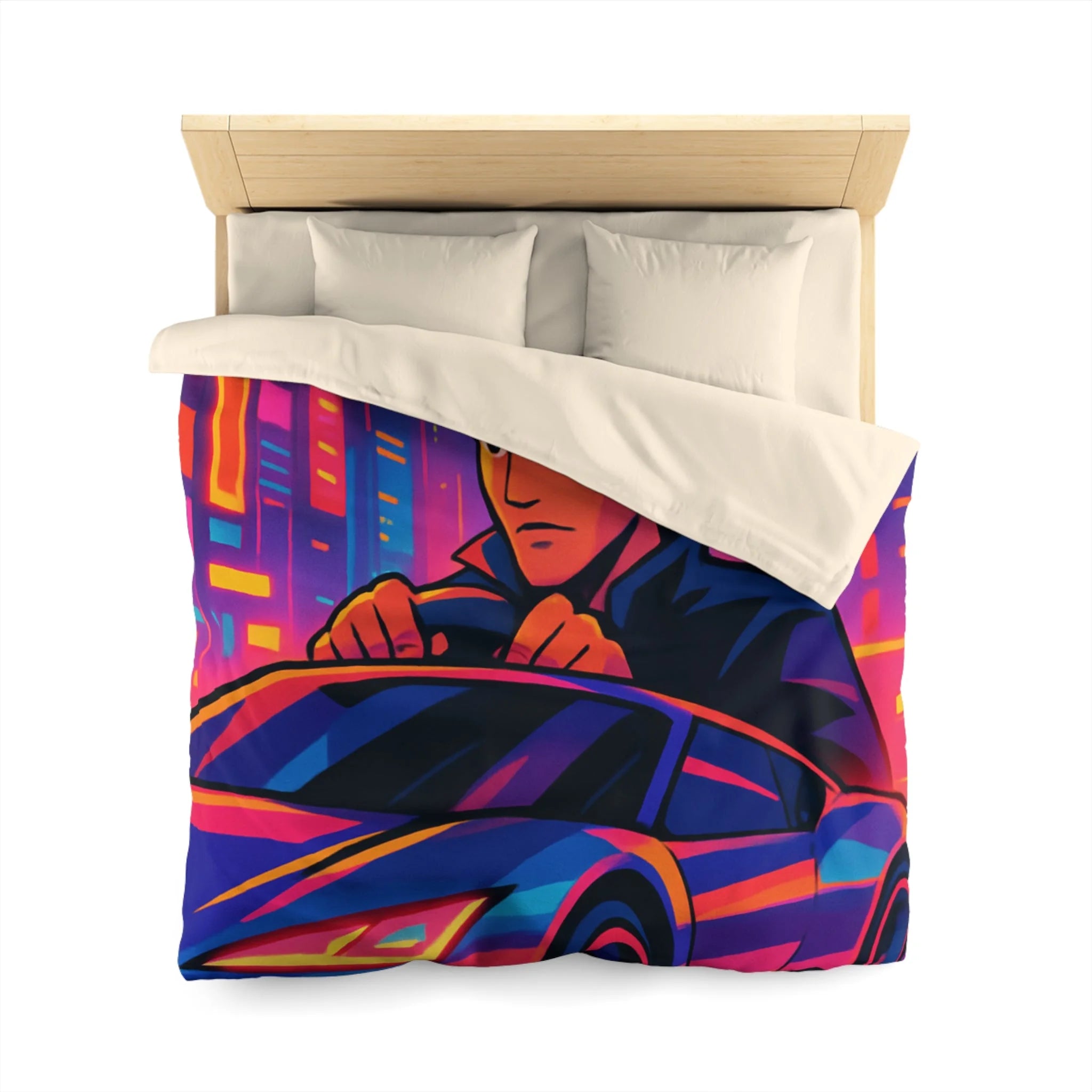 Housse de Couette Microfibre Design Artistique Moderne Décoration Chambre Confort Premium