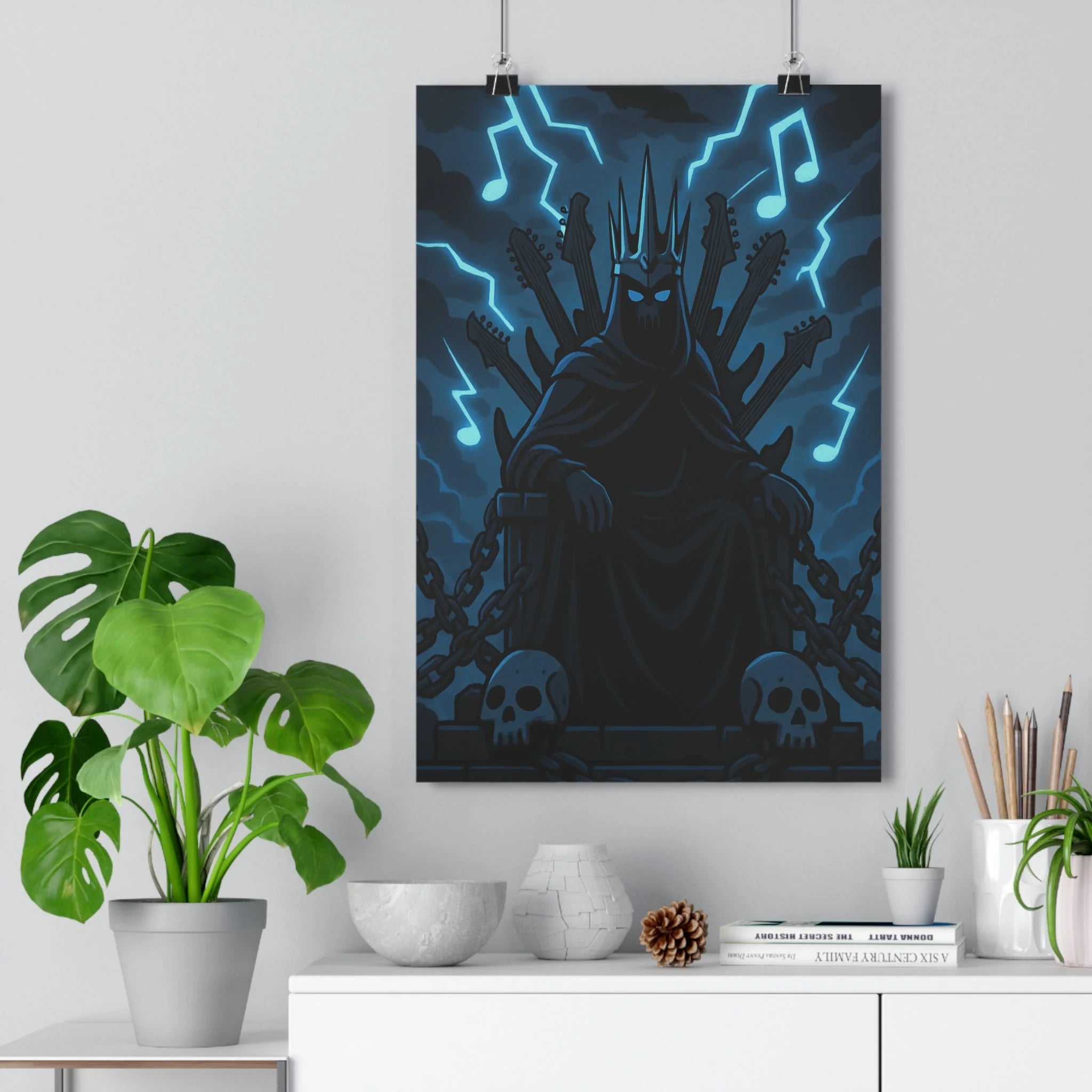 Poster décoratif gothique sombre bleu noir musique royal mystique salon chambre art unique intense