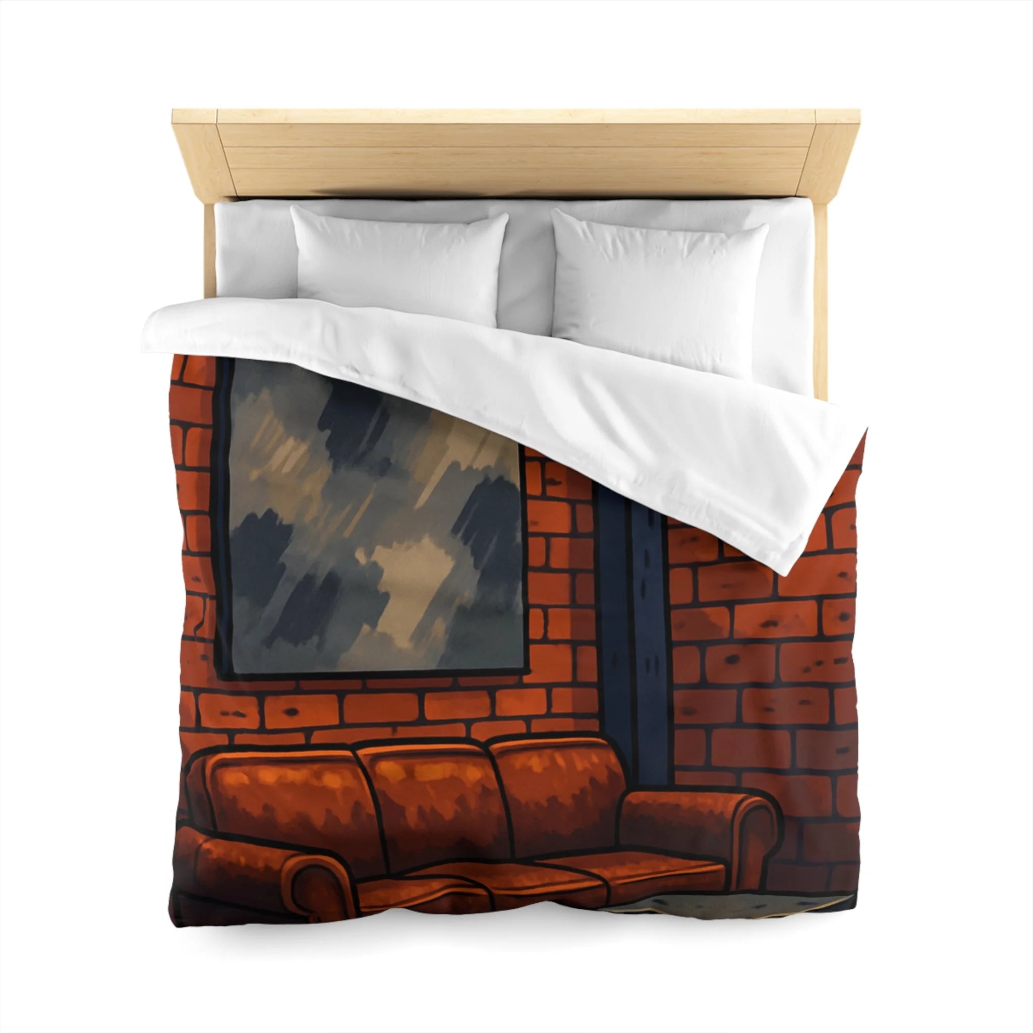 Housse de Couette Microfibre Illustration Unique Design Moderne Décoration Intérieure Raffinée