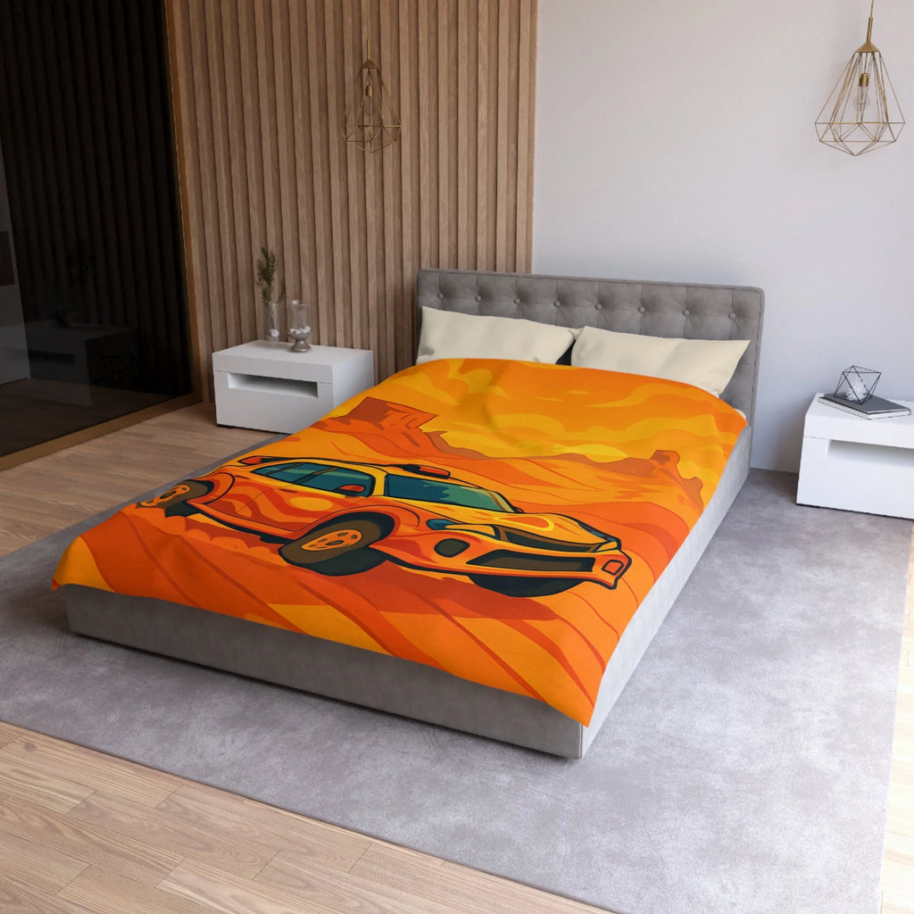 Housse de couette voiture dynamique désert orange ambiance aventure chaleur intense