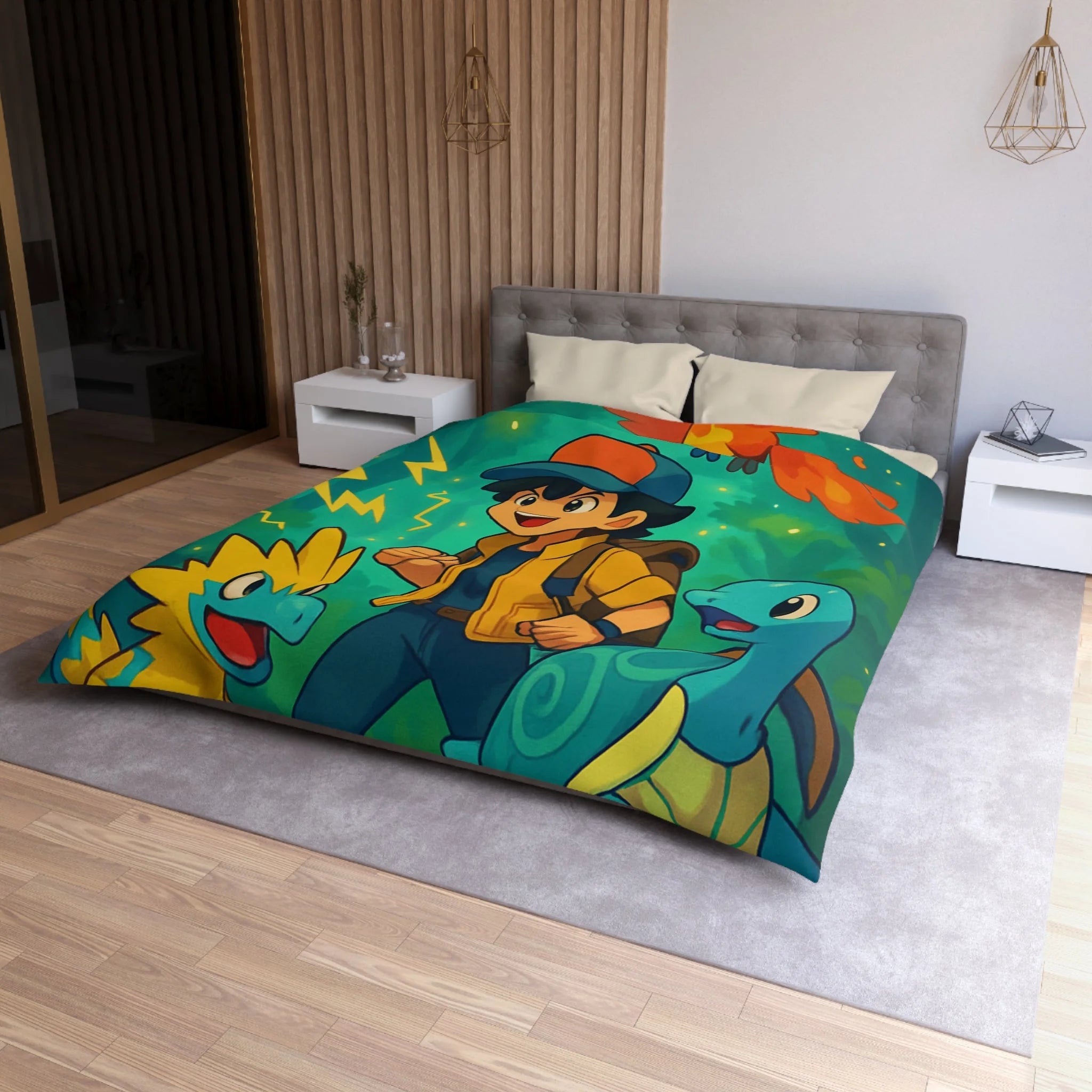 Housse de Couette Microfibre Motif Créatif Original Style Contemporain Chambre Élégante