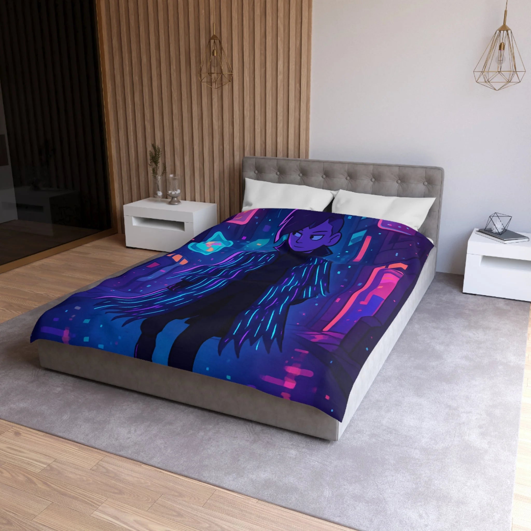 Housse de Couette Microfibre Design Artistique Moderne Décoration Chambre Confort Premium