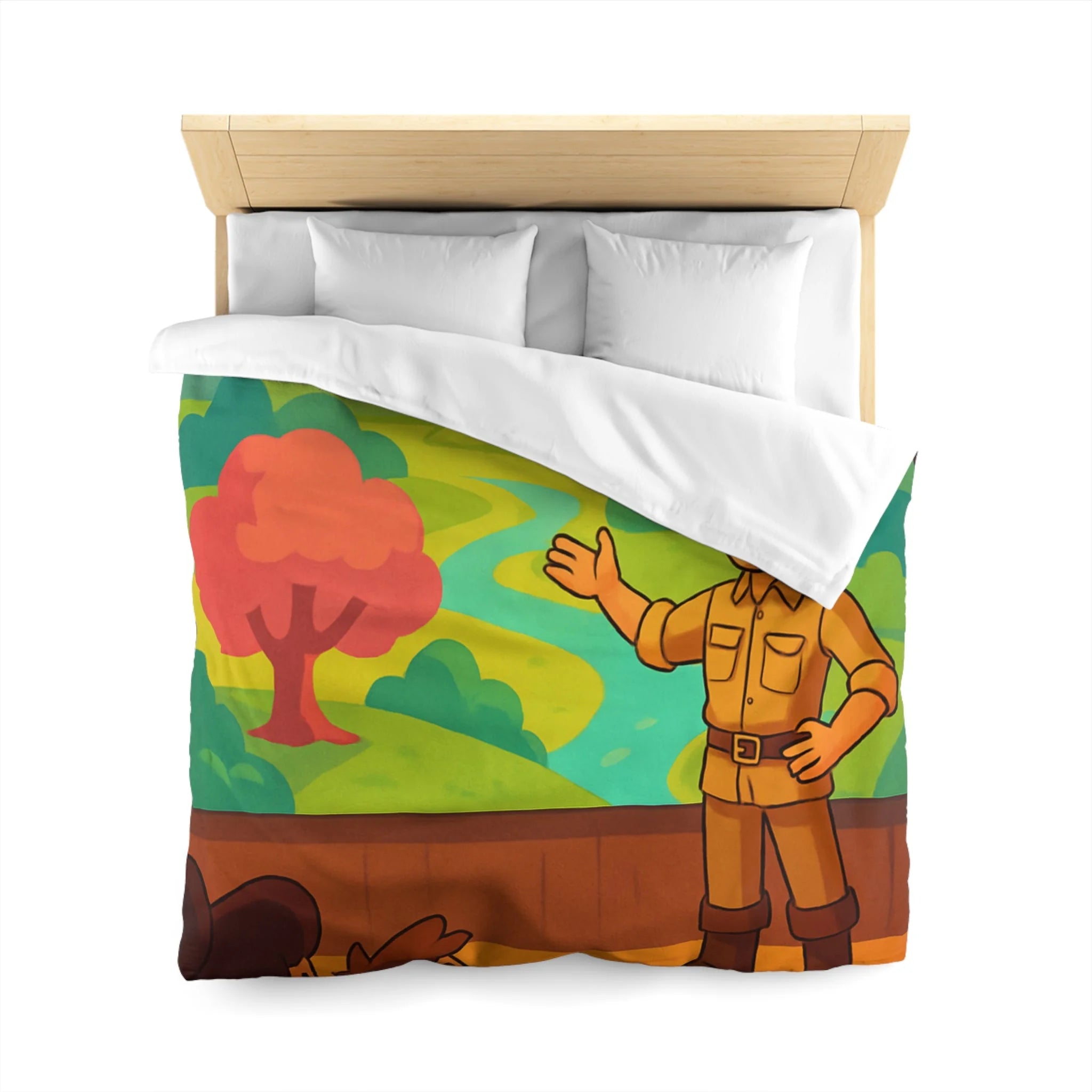 Housse de Couette Microfibre Illustration Unique Design Moderne Décoration Intérieure Raffinée