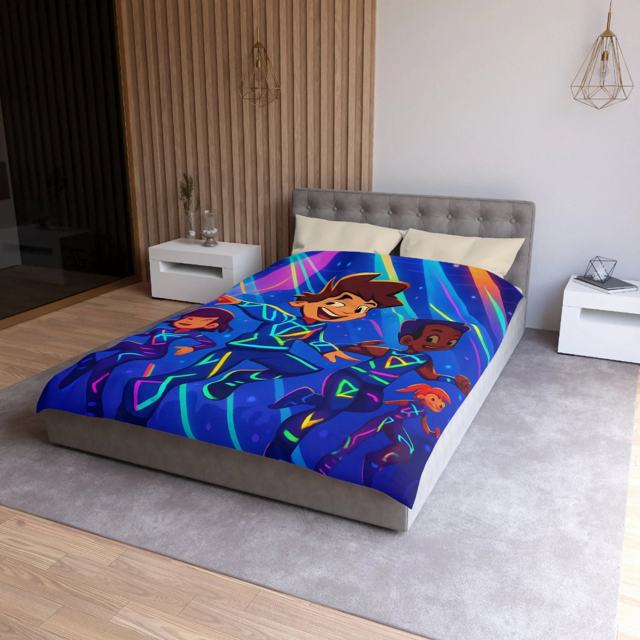 Housse de Couette Microfibre Illustration Unique Design Moderne Décoration Intérieure Raffinée