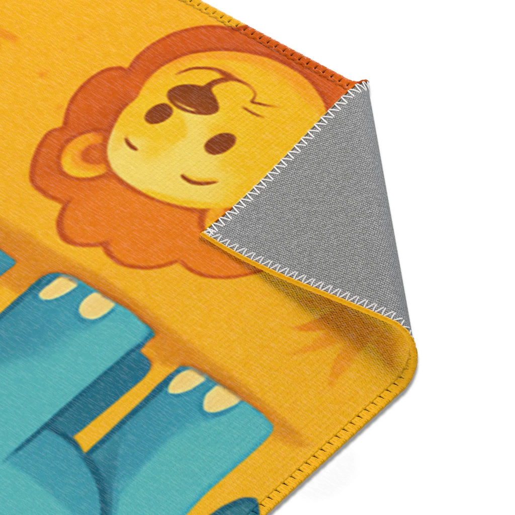 Tapis pour Enfants avec Animaux de Savane et Arbres en Rouleaux de Papier