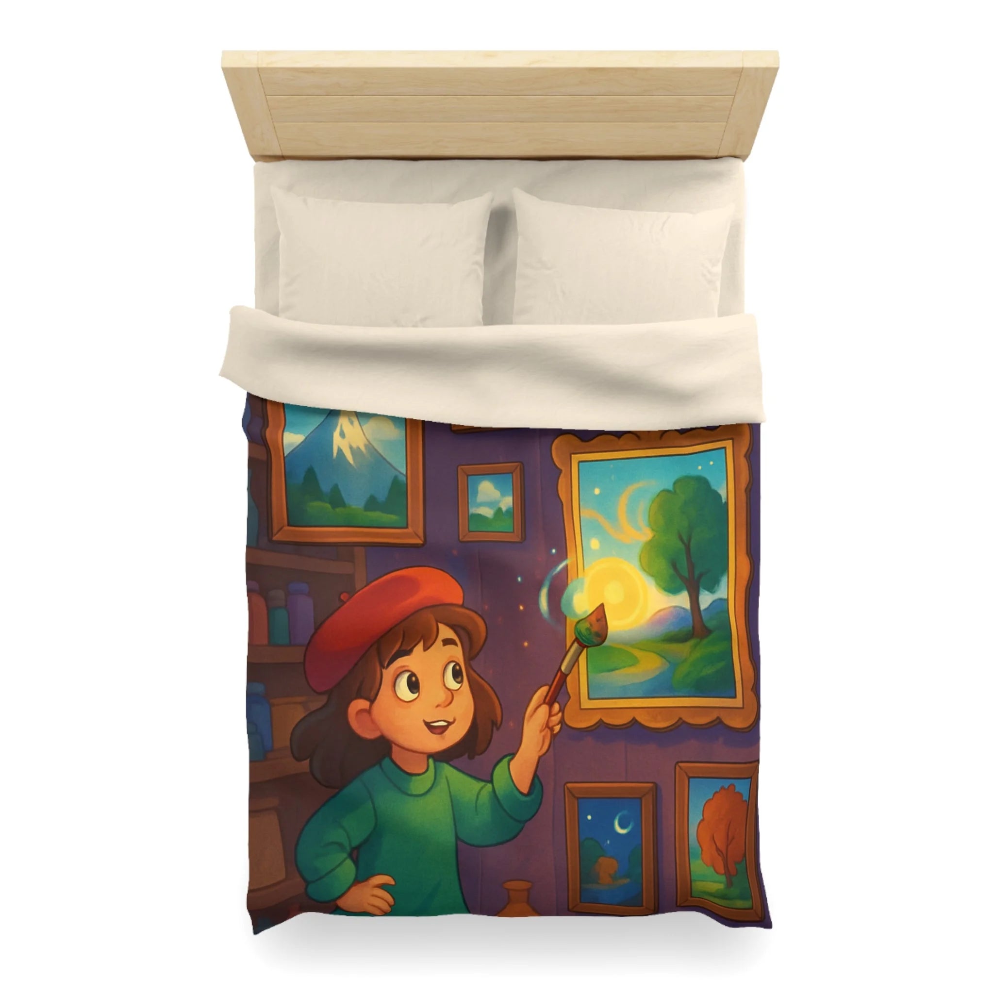 Housse de Couette Microfibre Illustration Unique Design Moderne Décoration Intérieure Raffinée