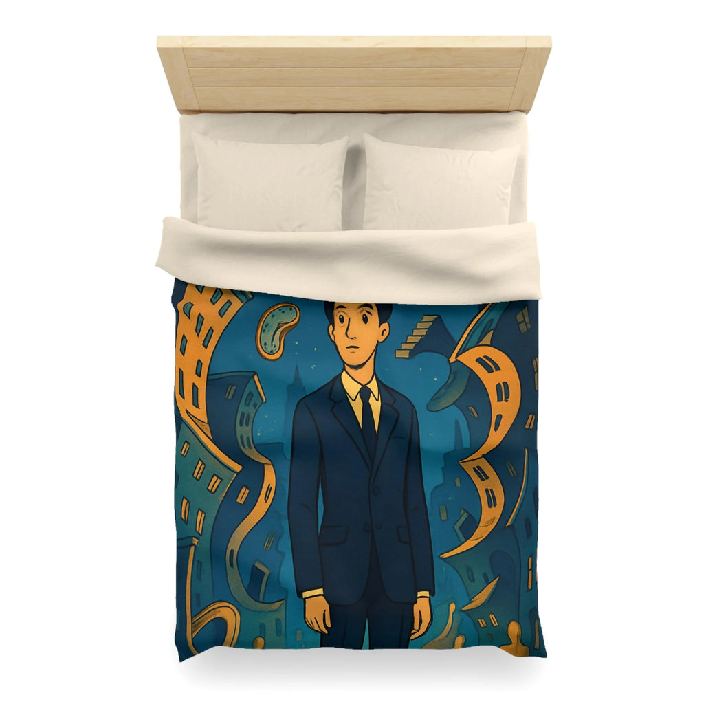 Housse de Couette Microfibre Motif Créatif Original Style Contemporain Chambre Élégante
