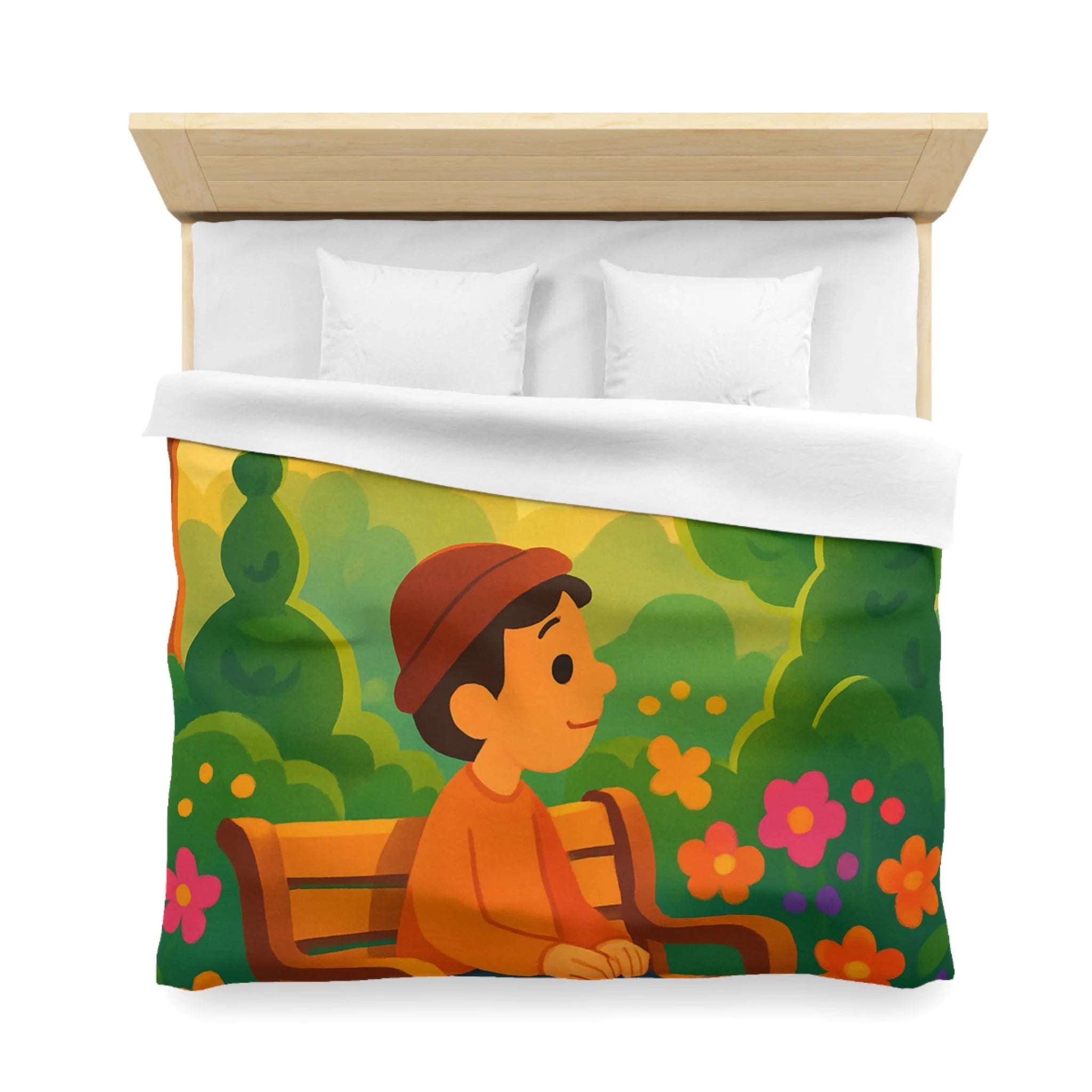 Housse de Couette Microfibre Design Artistique Moderne Décoration Chambre Confort Premium