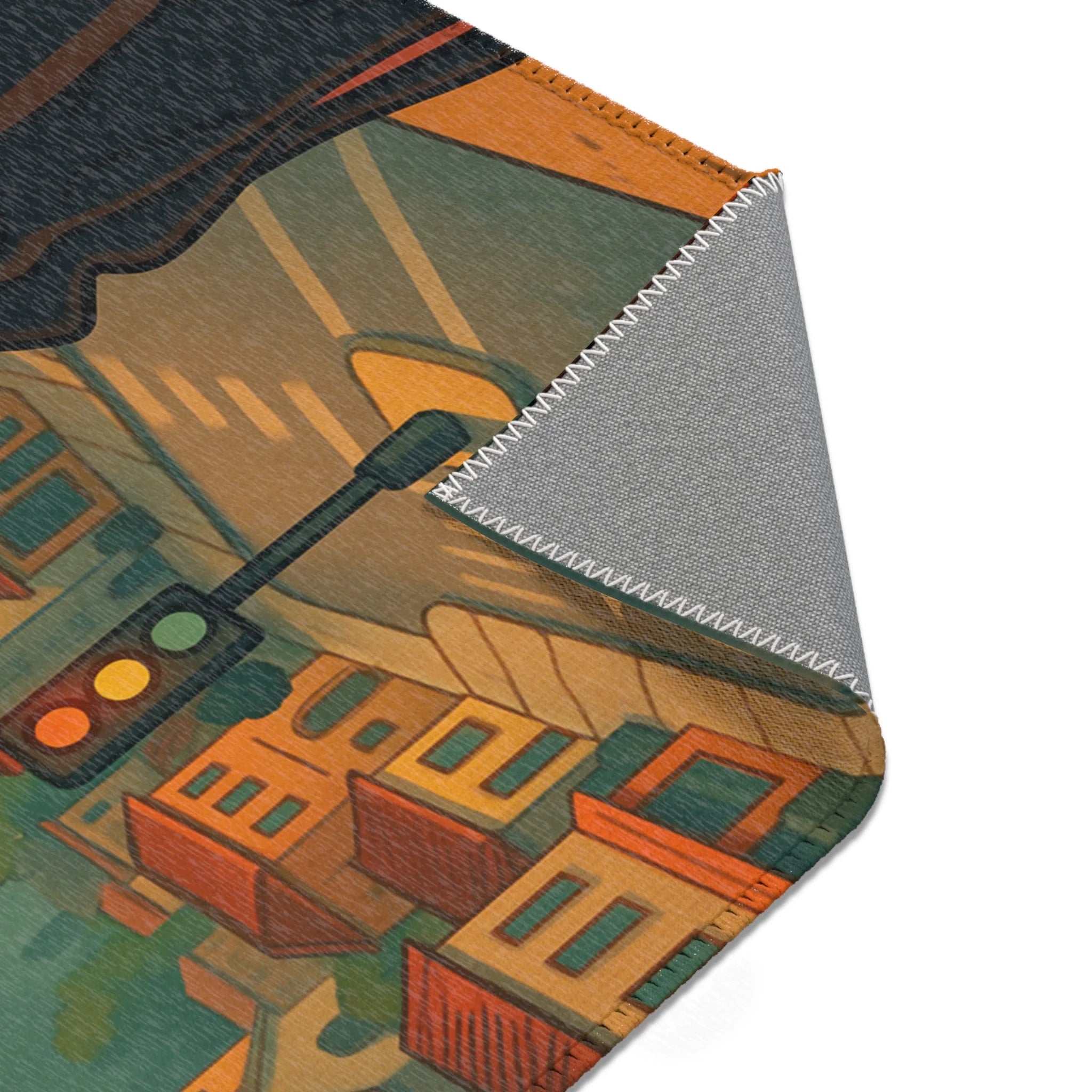 Tapis Area Rug Illustration Unique Design Contemporain Décoration Intérieure Sol Raffinée