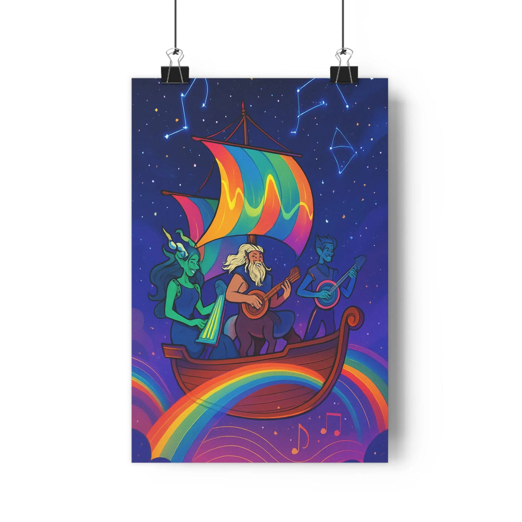 Poster décoratif fantastique bleu violet aventure musique chambre salon moderne art mural original qualité