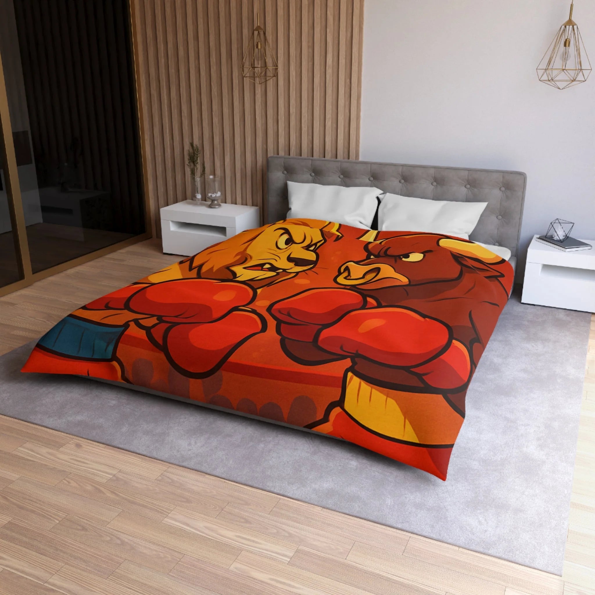 Housse de Couette Microfibre Design Artistique Moderne Décoration Chambre Confort Premium