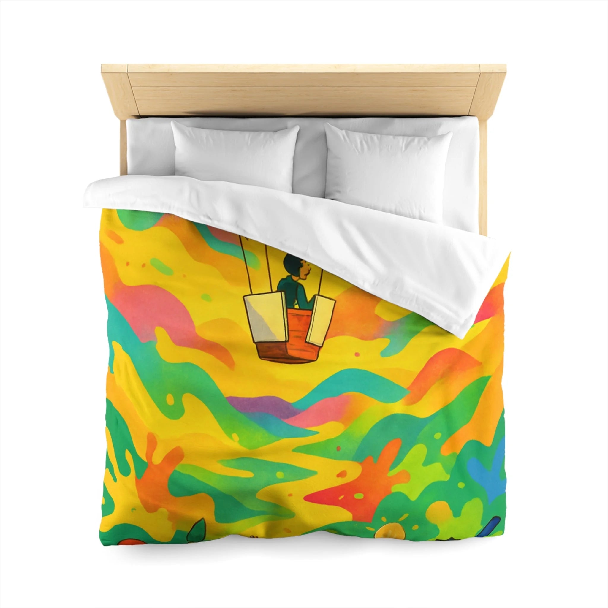 Housse de Couette Microfibre Design Artistique Moderne Décoration Chambre Confort Premium