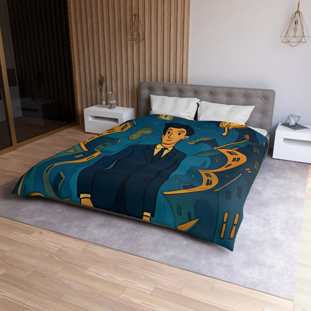 Housse de Couette Microfibre Motif Créatif Original Style Contemporain Chambre Élégante