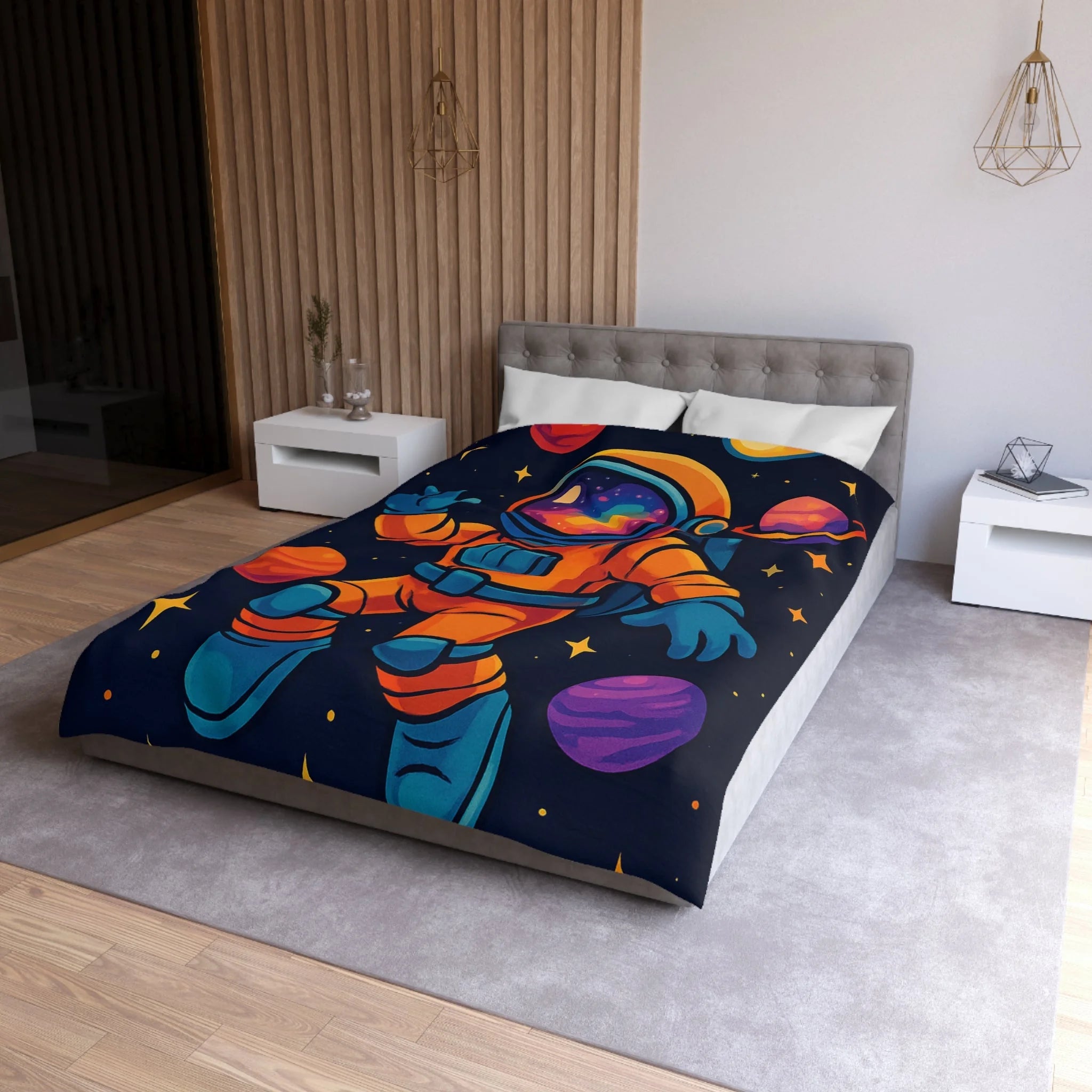 Housse de Couette Microfibre Illustration Unique Design Moderne Décoration Intérieure Raffinée