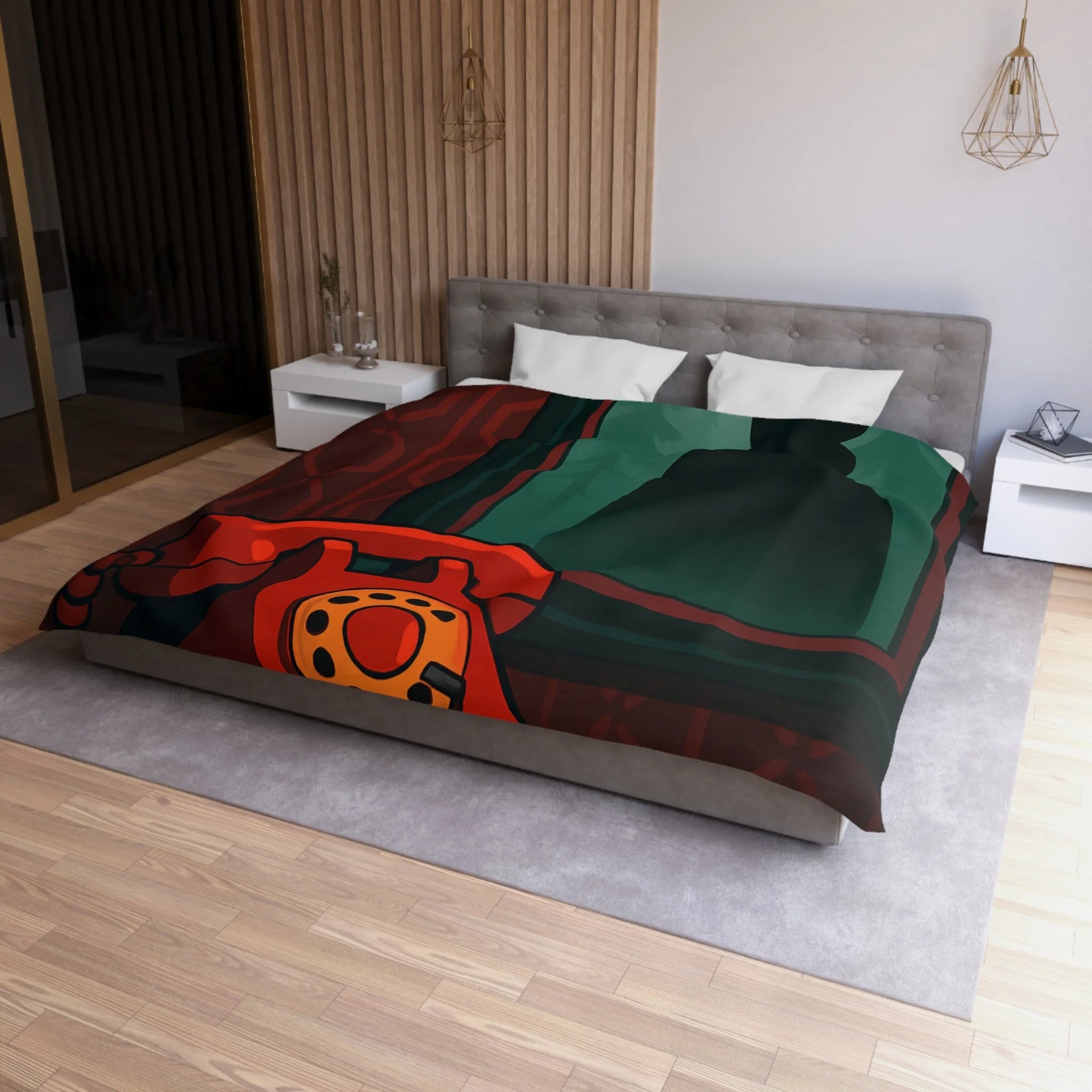 Housse de Couette Microfibre Design Artistique Moderne Décoration Chambre Confort Premium