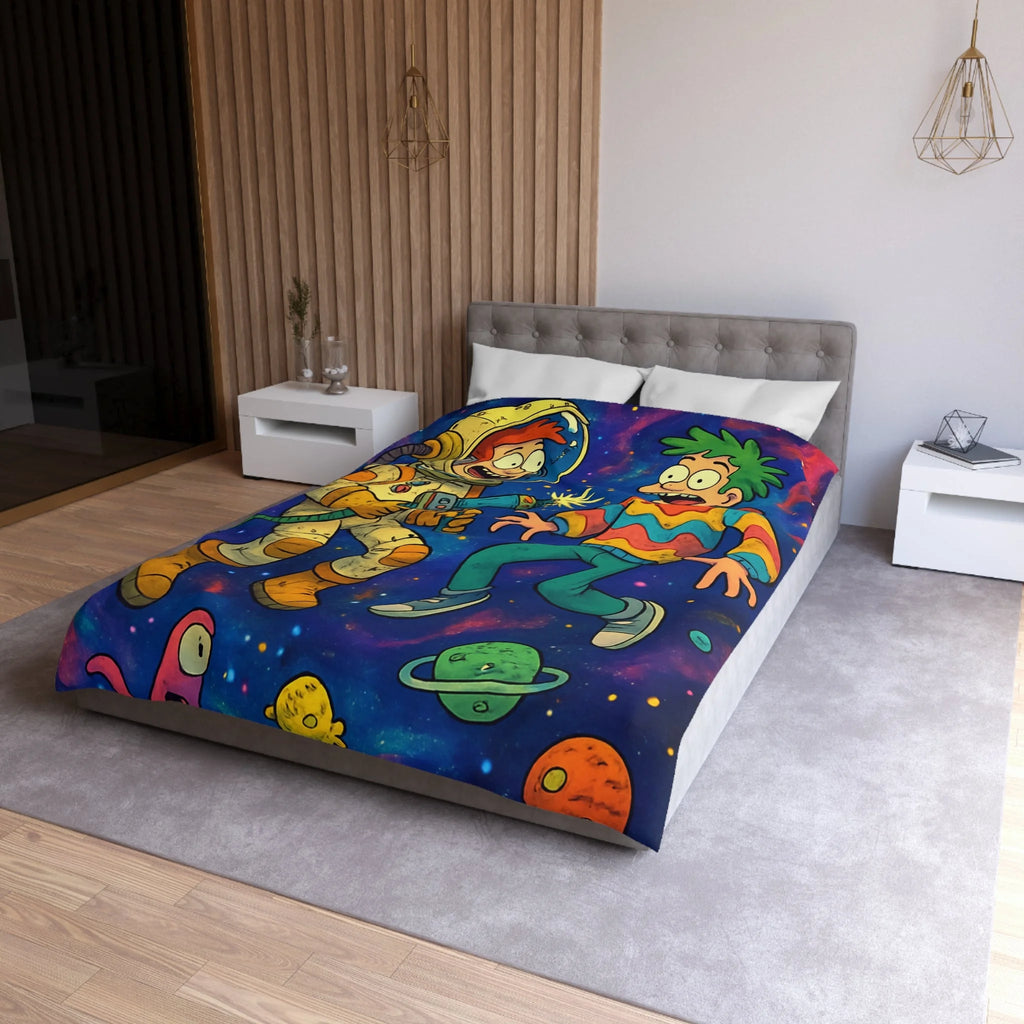 Housse de Couette Microfibre Design Artistique Moderne Décoration Chambre Confort Premium