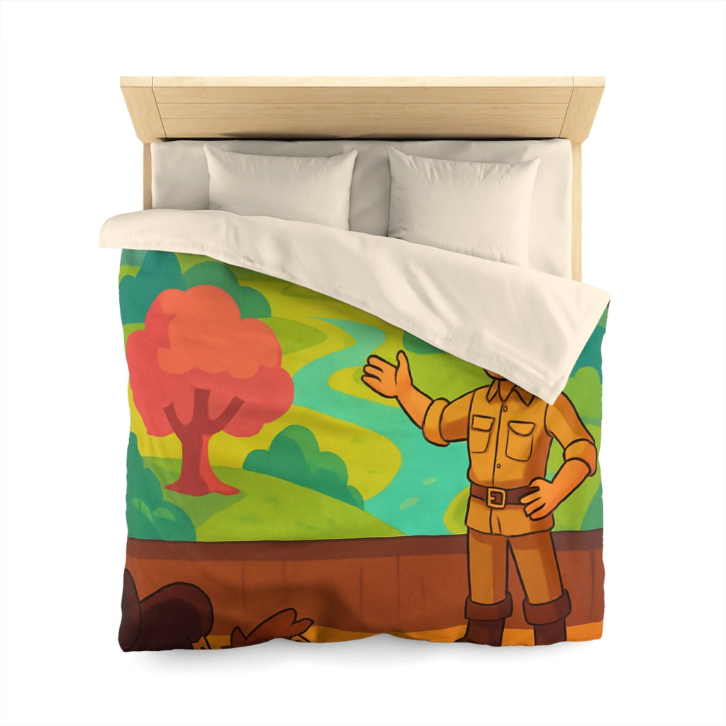 Housse de Couette Microfibre Illustration Unique Design Moderne Décoration Intérieure Raffinée