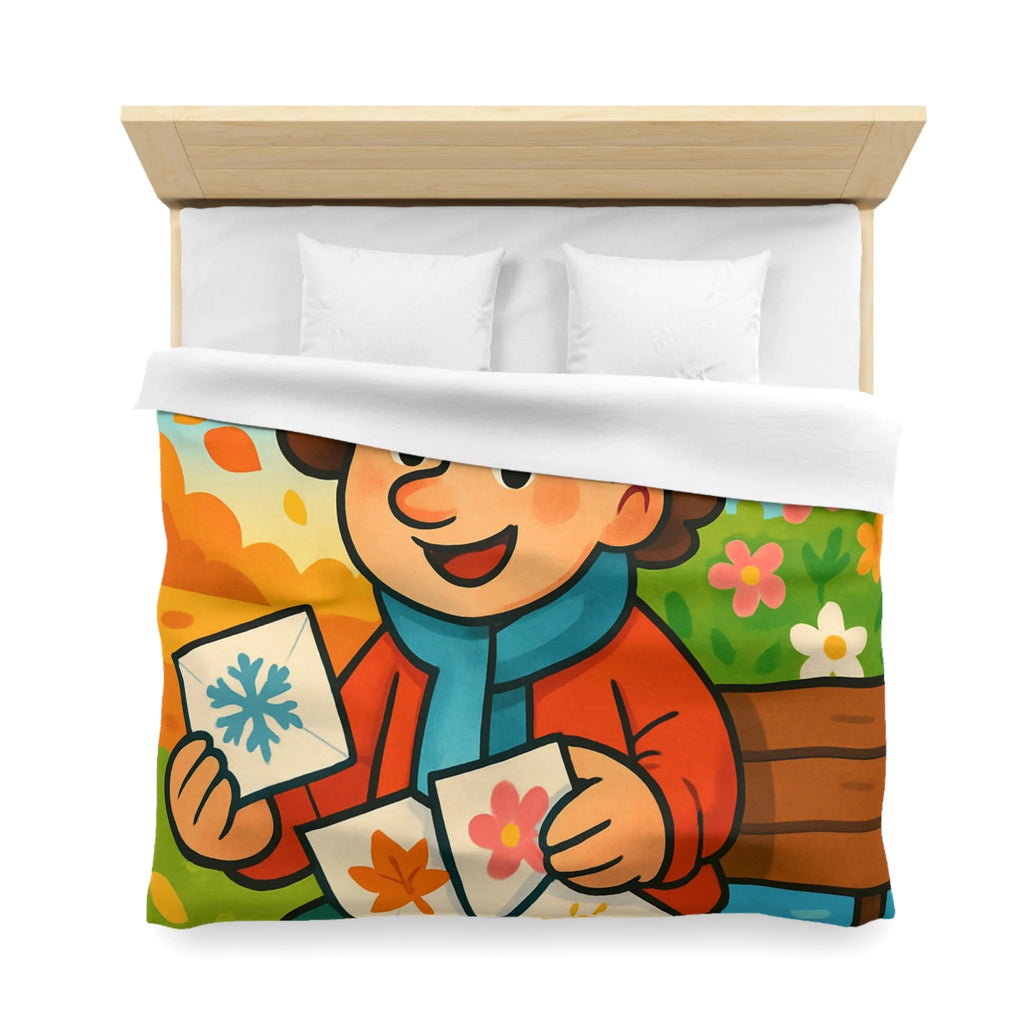 Housse de Couette Microfibre Illustration Unique Design Moderne Décoration Intérieure Raffinée
