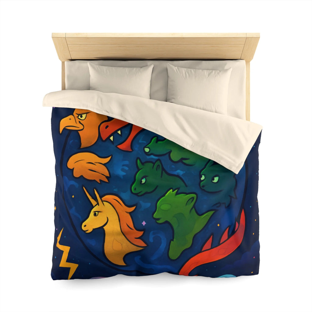 Housse de Couette Microfibre Illustration Unique Design Moderne Décoration Intérieure Raffinée