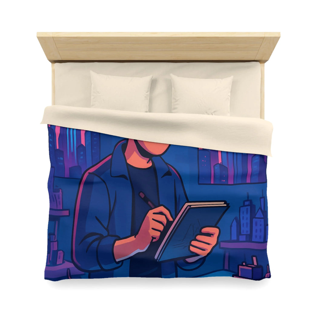 Housse de Couette Microfibre Illustration Unique Design Moderne Décoration Intérieure Raffinée