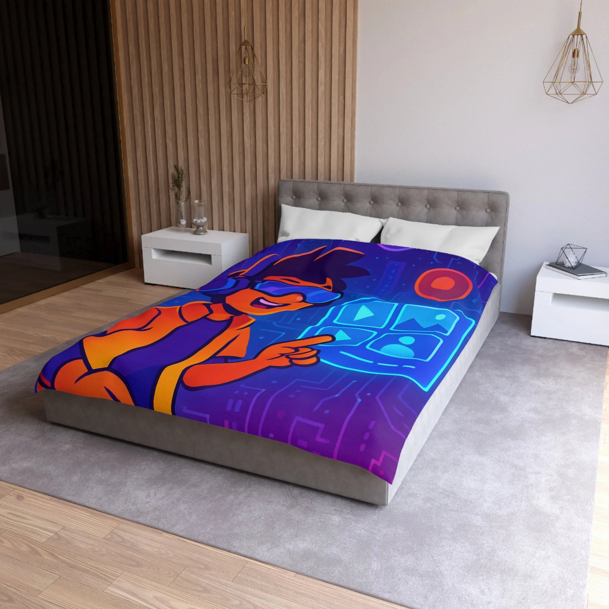 Housse de Couette Microfibre Illustration Unique Design Moderne Décoration Intérieure Raffinée
