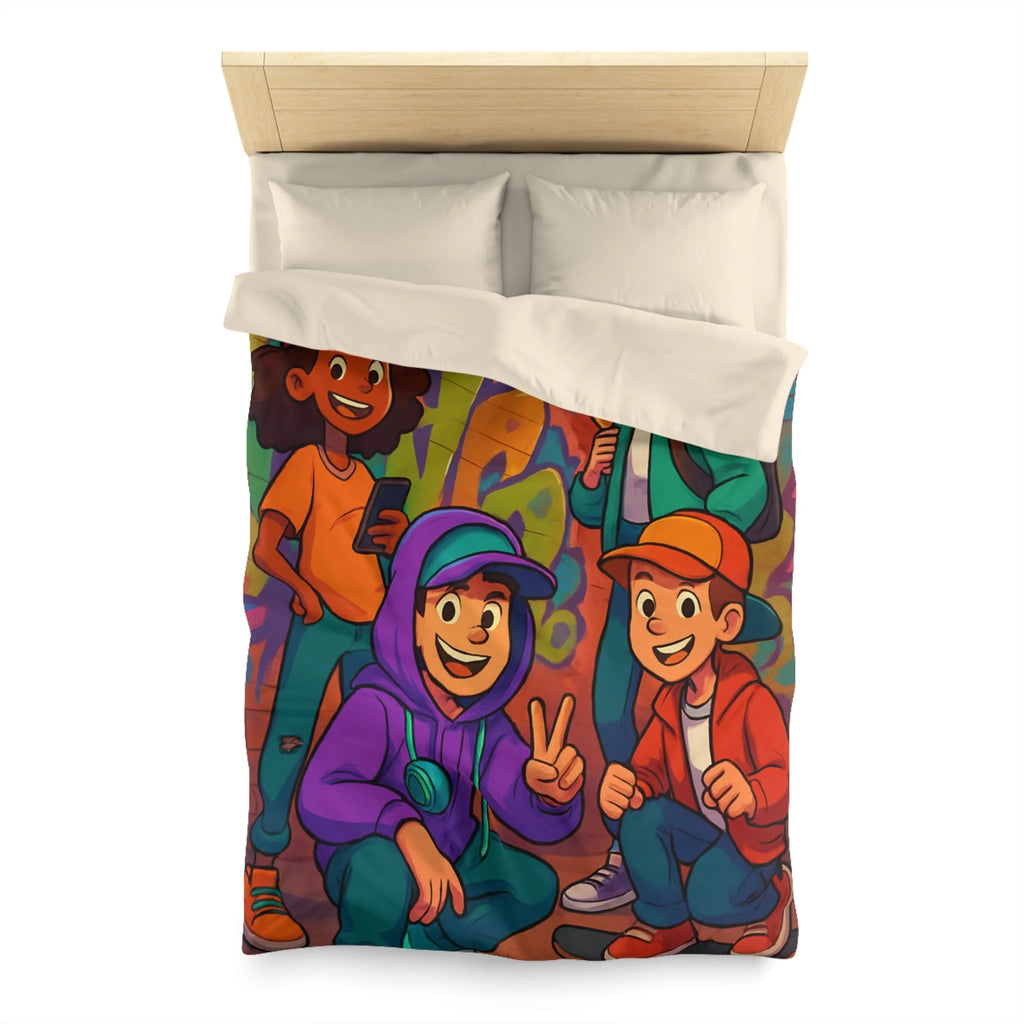 Housse de Couette Microfibre Illustration Unique Design Moderne Décoration Intérieure Raffinée