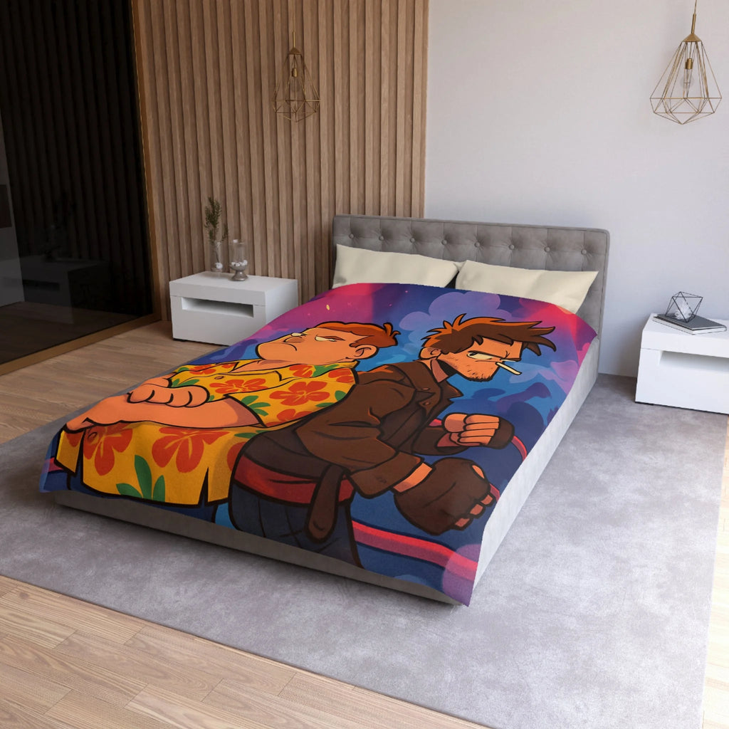 Housse de Couette Microfibre Illustration Unique Design Moderne Décoration Intérieure Raffinée
