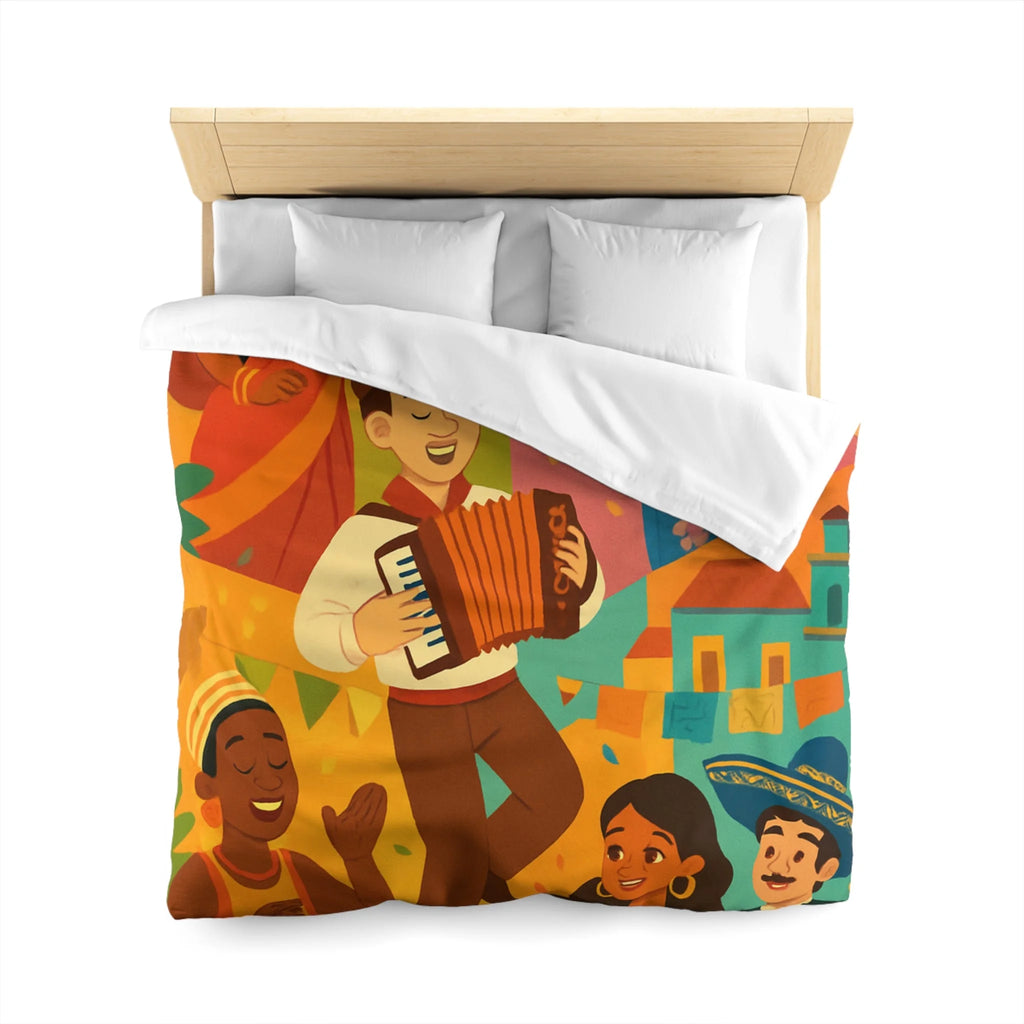 Housse de Couette Multiculturelle Vibrante avec Traditions et Musique du Monde Entier