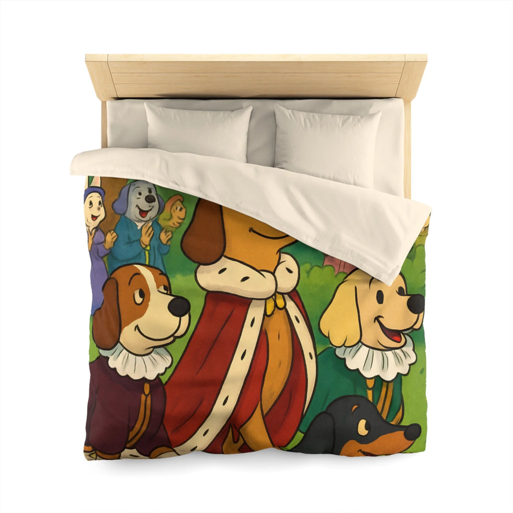 Housse De Couette Pour Enfants Avec Chiens Royaux En Promenade Dans La Forêt Magique