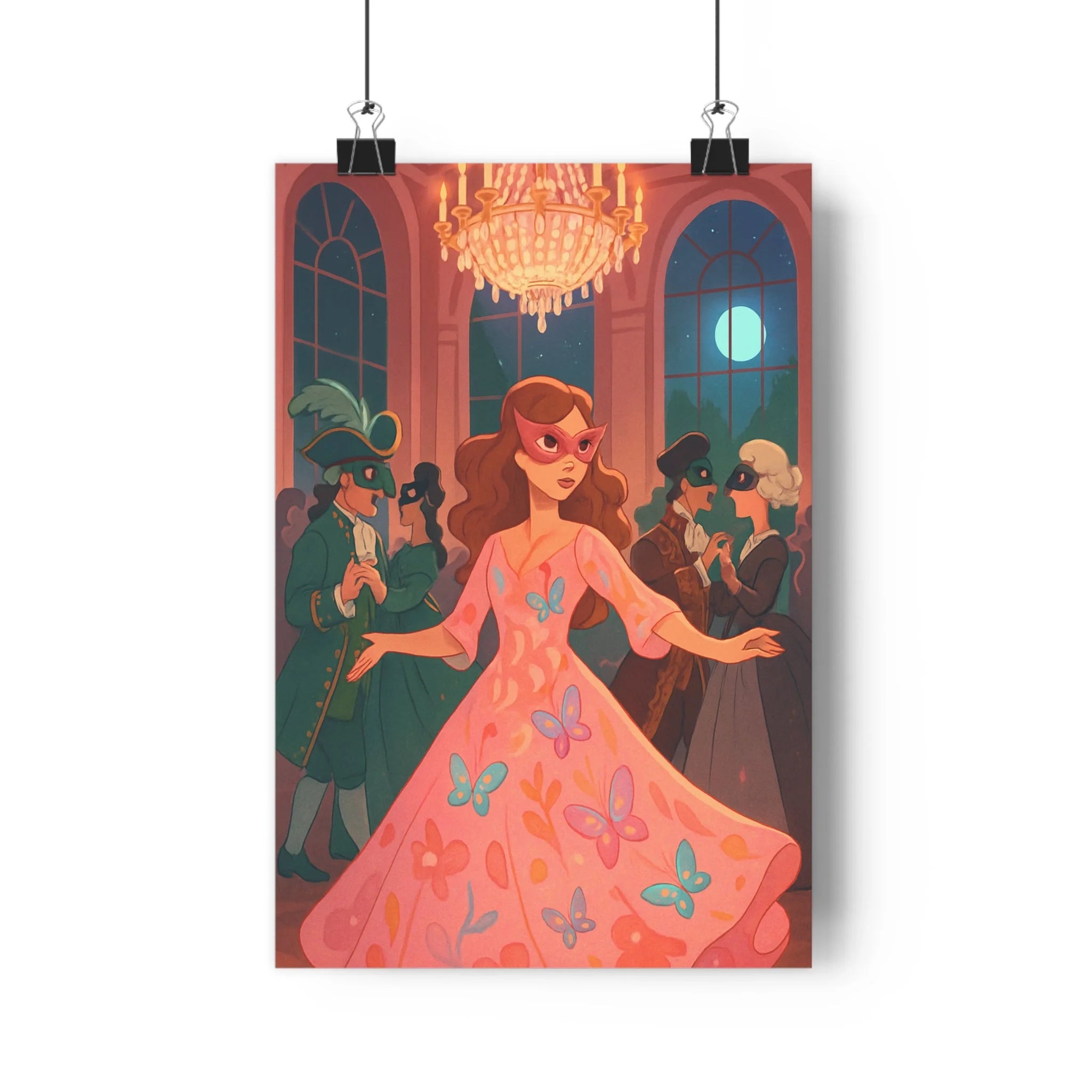 Poster décoratif rose pastel élégant magique salon chambre design mural qualité rêveurs mystérieux lumineux