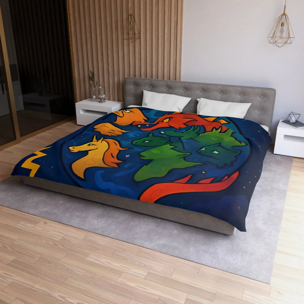 Housse de Couette Microfibre Illustration Unique Design Moderne Décoration Intérieure Raffinée