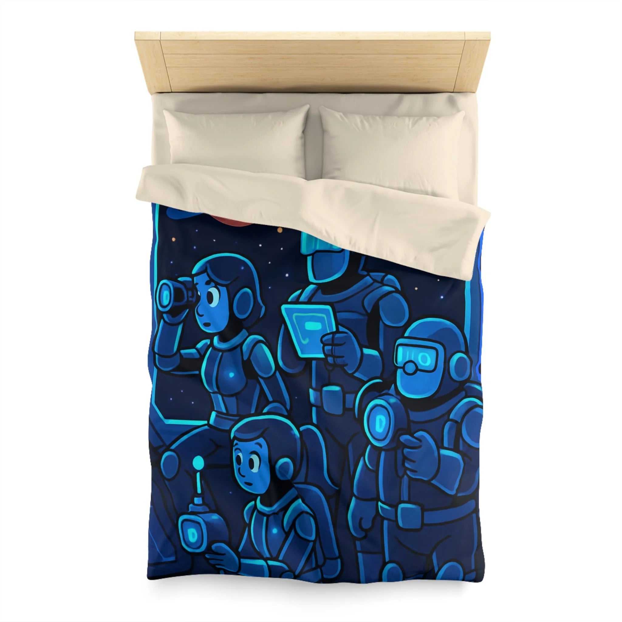 Housse de Couette Microfibre Motif Créatif Original Style Contemporain Chambre Élégante